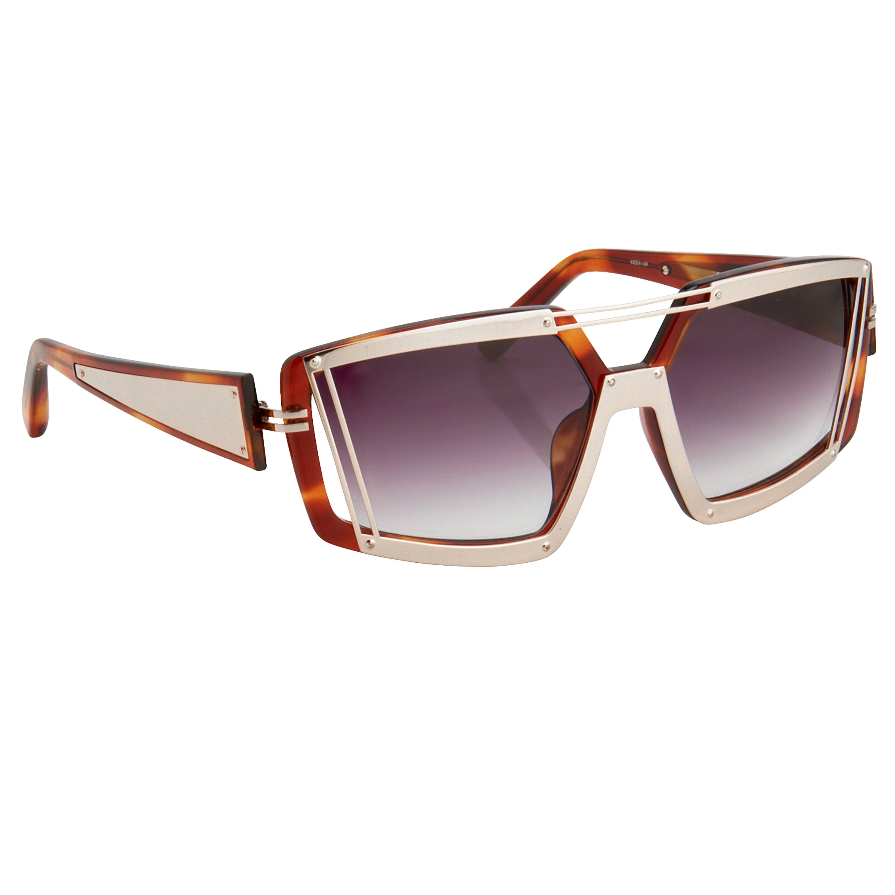 Prabal Gurung Women's Sunglasses Rectangular Brown Gold - Image 2