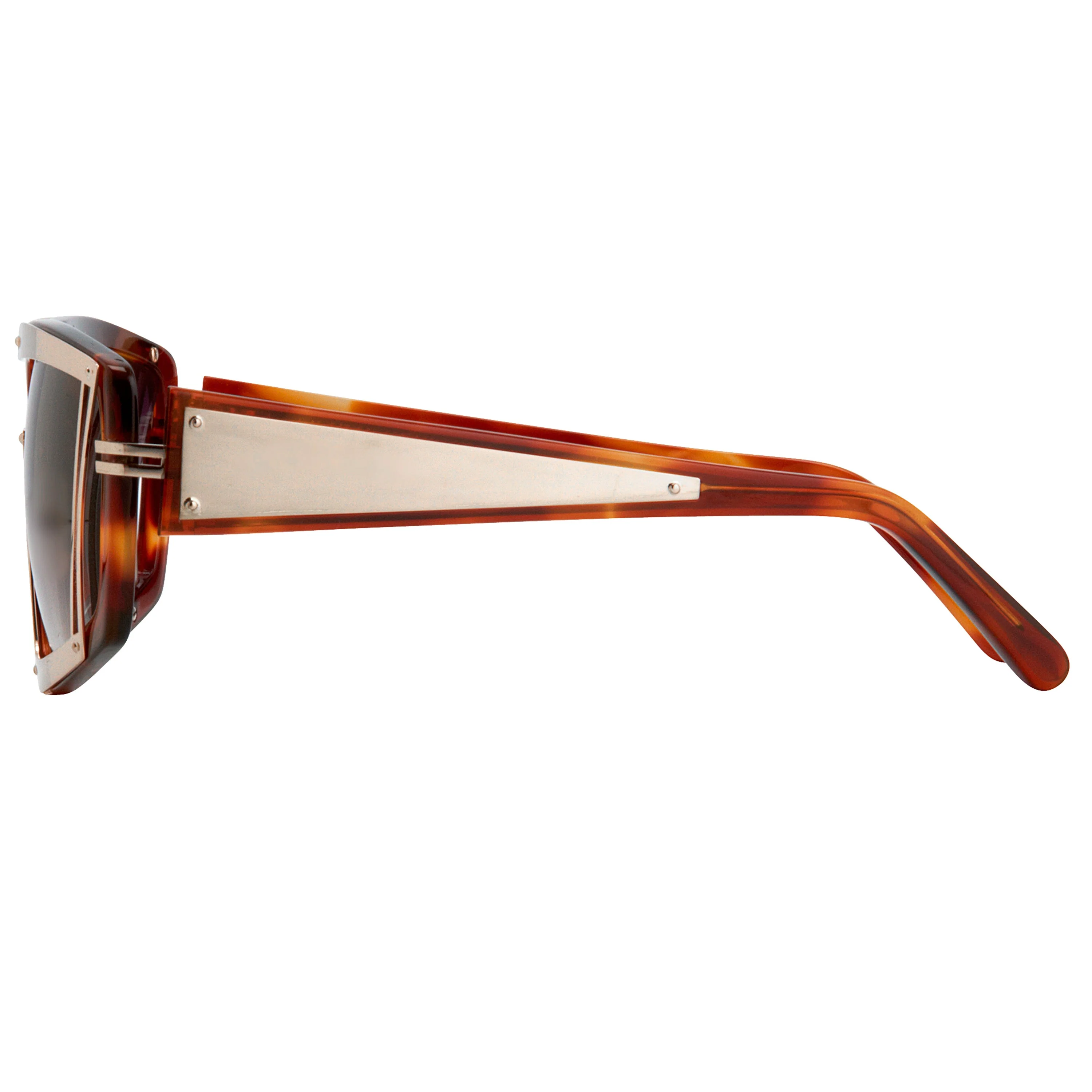 Prabal Gurung Women's Sunglasses Rectangular Brown Gold - Image 3