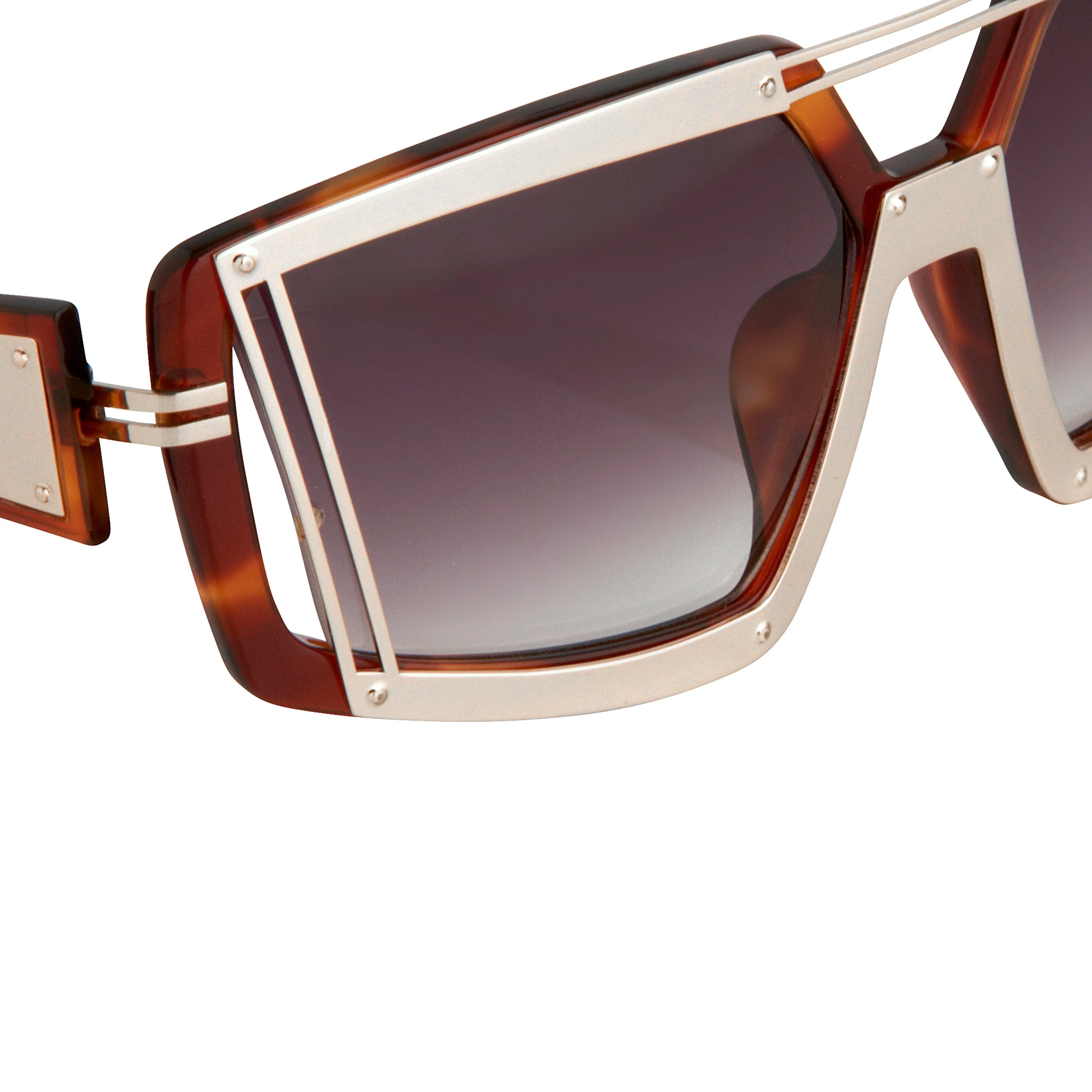 Prabal Gurung Women's Sunglasses Rectangular Brown Gold - Image 4