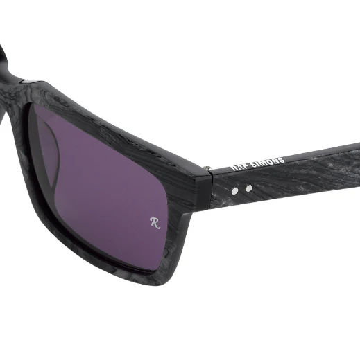 Raf Simons by Linda Farrow - Rectangular Black Texture and Grey Lenses - Image 3