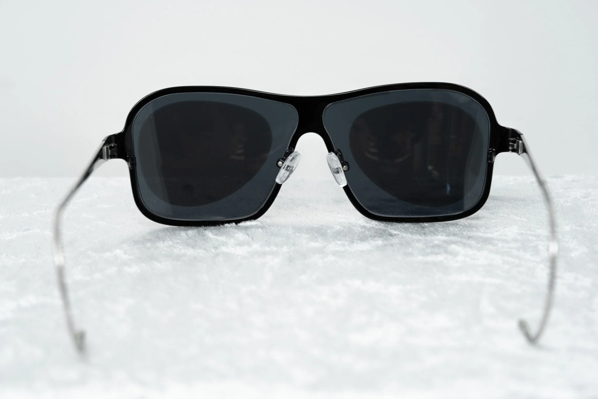 Raf Simons Sunglasses Size Extra Small Rectangular Black Silver and Grey - Image 6