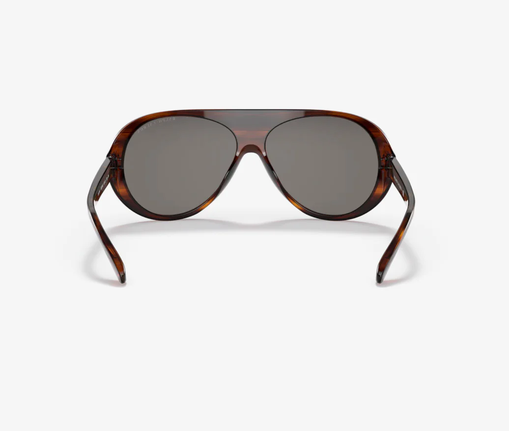 Ralph Lauren Unisex Sunglasses Pilot Striped Havana/ Silver Mirror - Image 2