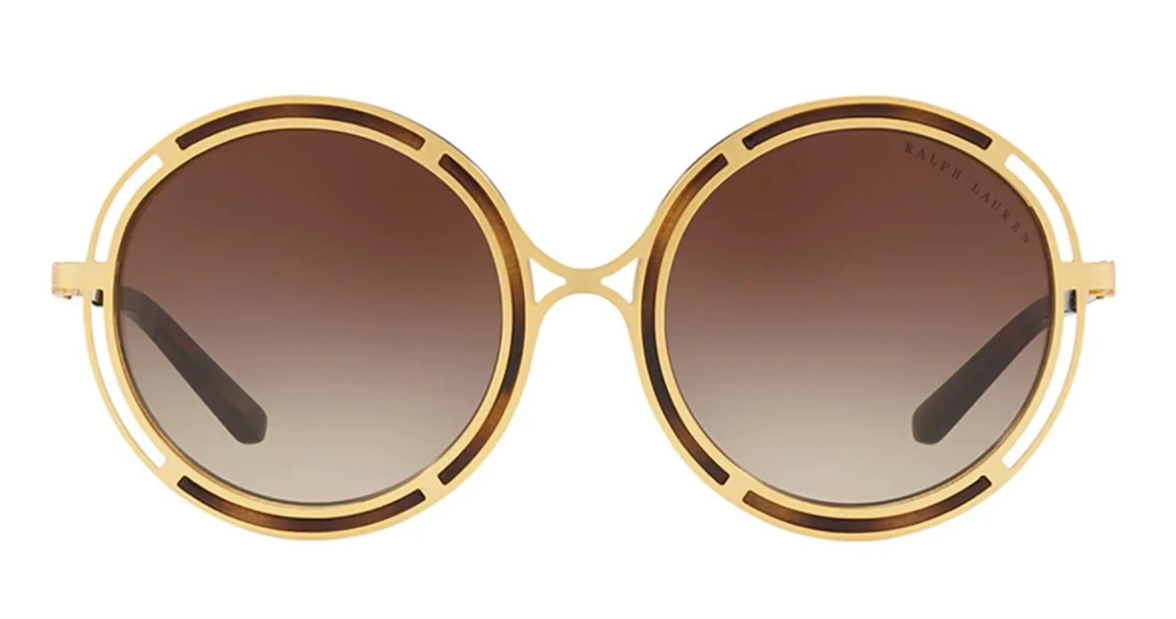 Ralph Lauren Women's Sunglasses Oversized Round Gold/Brown - Image 2