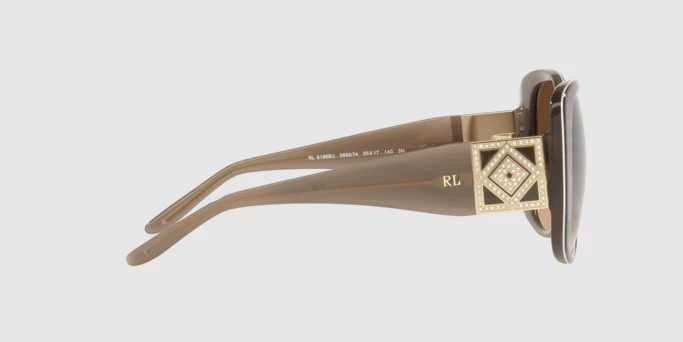 Ralph Lauren Women's Sunglasses Oversized Square Striped Havana - Image 4