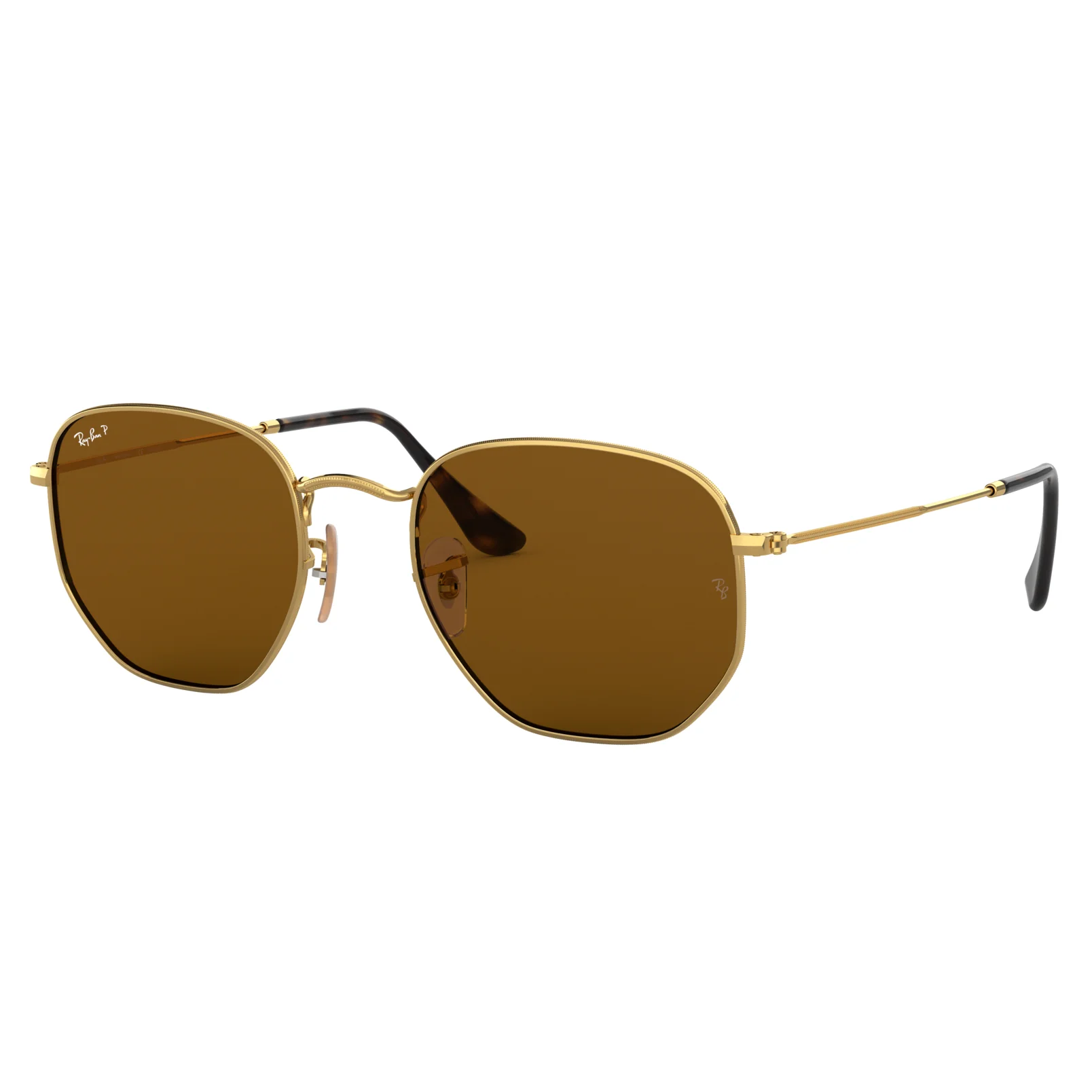 Ray-Ban (RB21) Unisex Hexagonal Gold Sunglasses