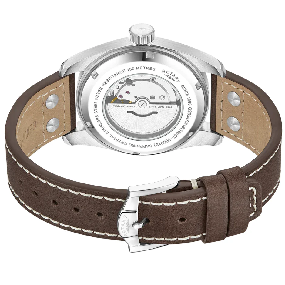 Rotary Commando Pilot Men's Brown Watch - Image 3