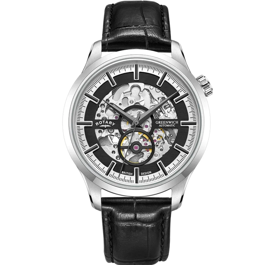Rotary Greenwich Skeleton Men's Black Watch