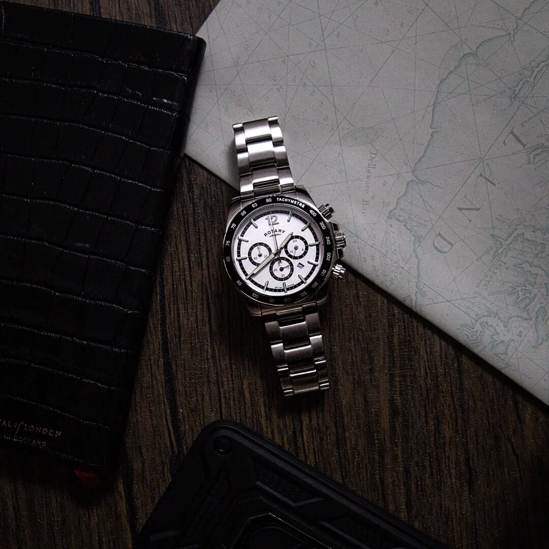 Rotary Henley Chrono Men's Silver Watch - Image 4