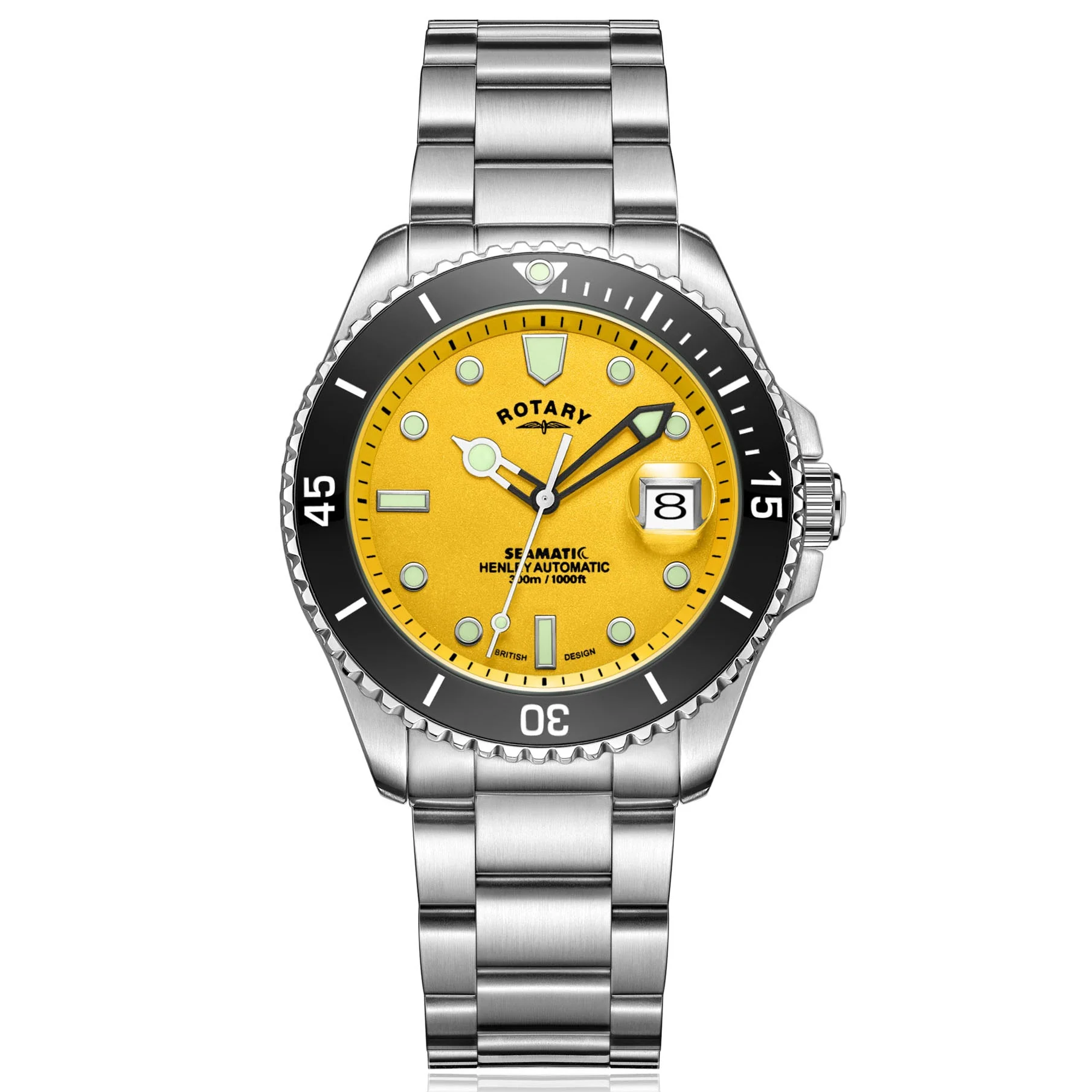 Rotary Seamatic Men's Yellow Watch