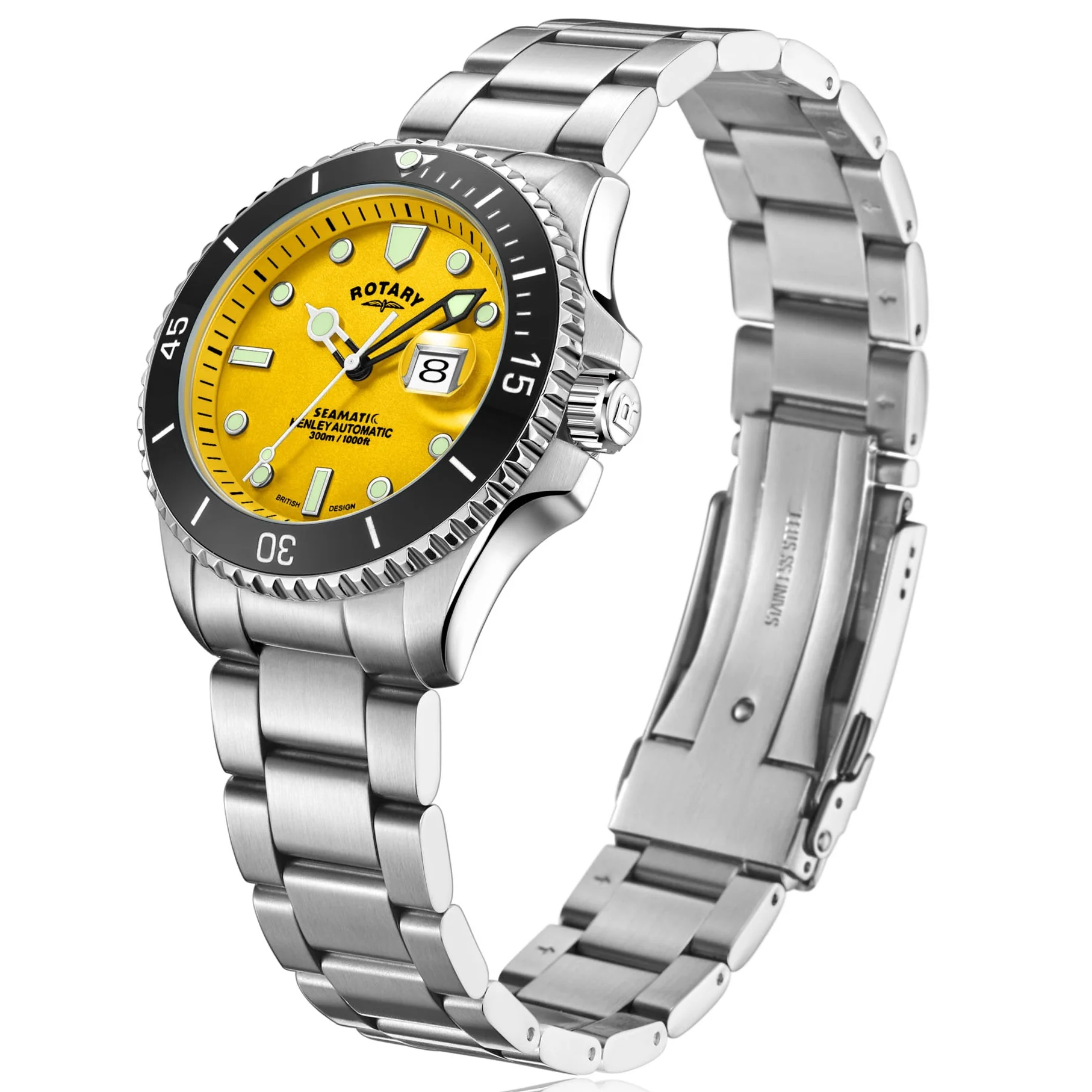 Rotary Seamatic Men's Yellow Watch - Image 2