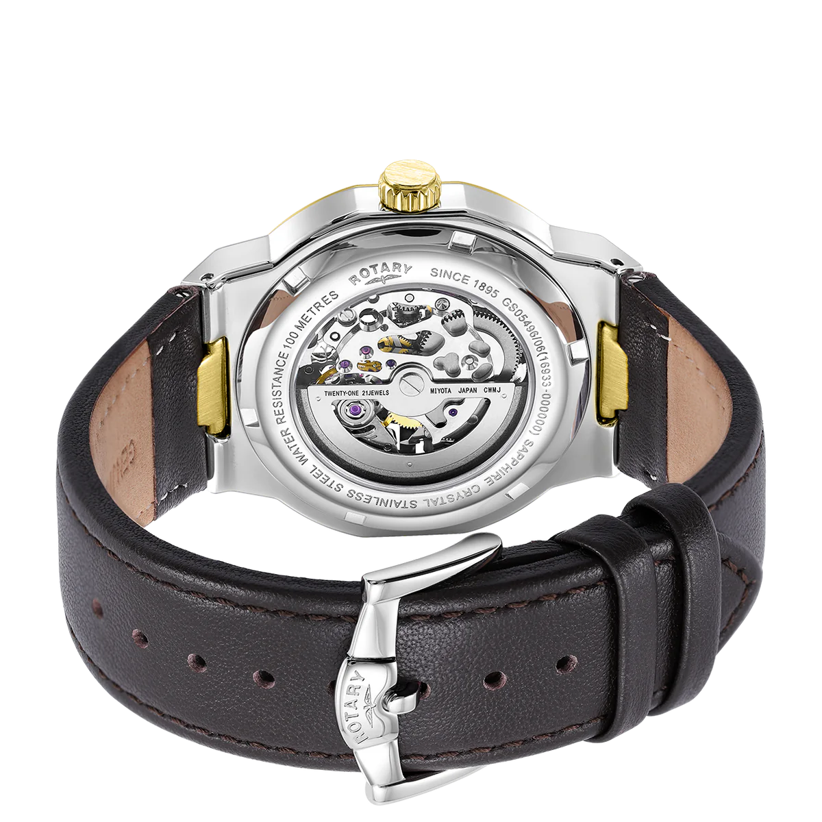 Rotary Skeleton Men's Gold Watch - Image 2