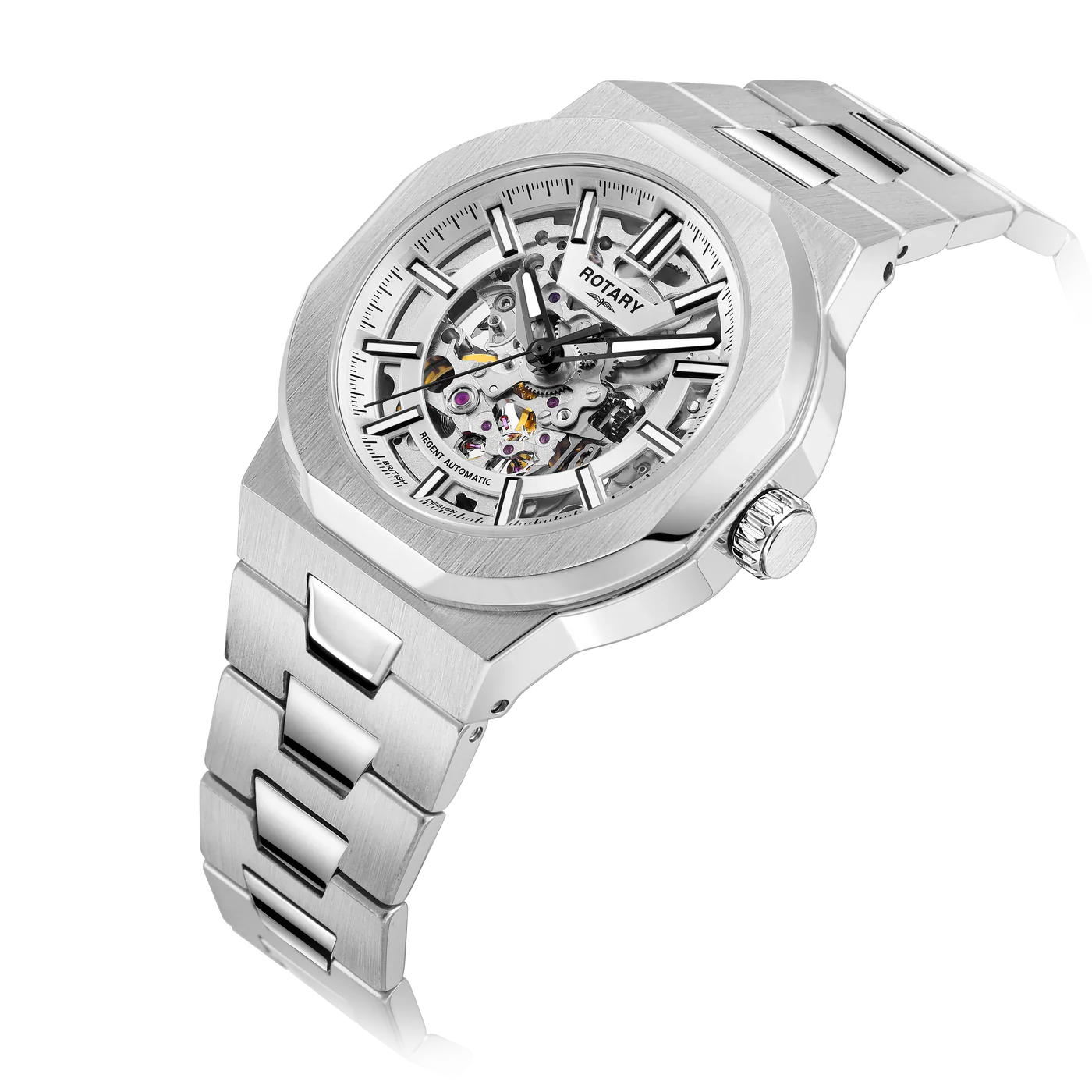 Rotary Skeleton Sport Men's Silver Watch - Image 2