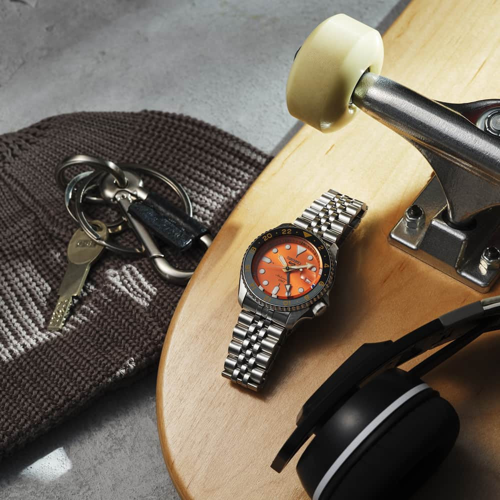 Seiko 5 Sport SKX GMT Men's Orange Watch - Image 3