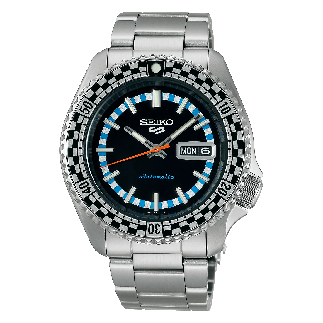 Seiko 5 Sports Men's Black/White Checker Flag Special Edition Watch