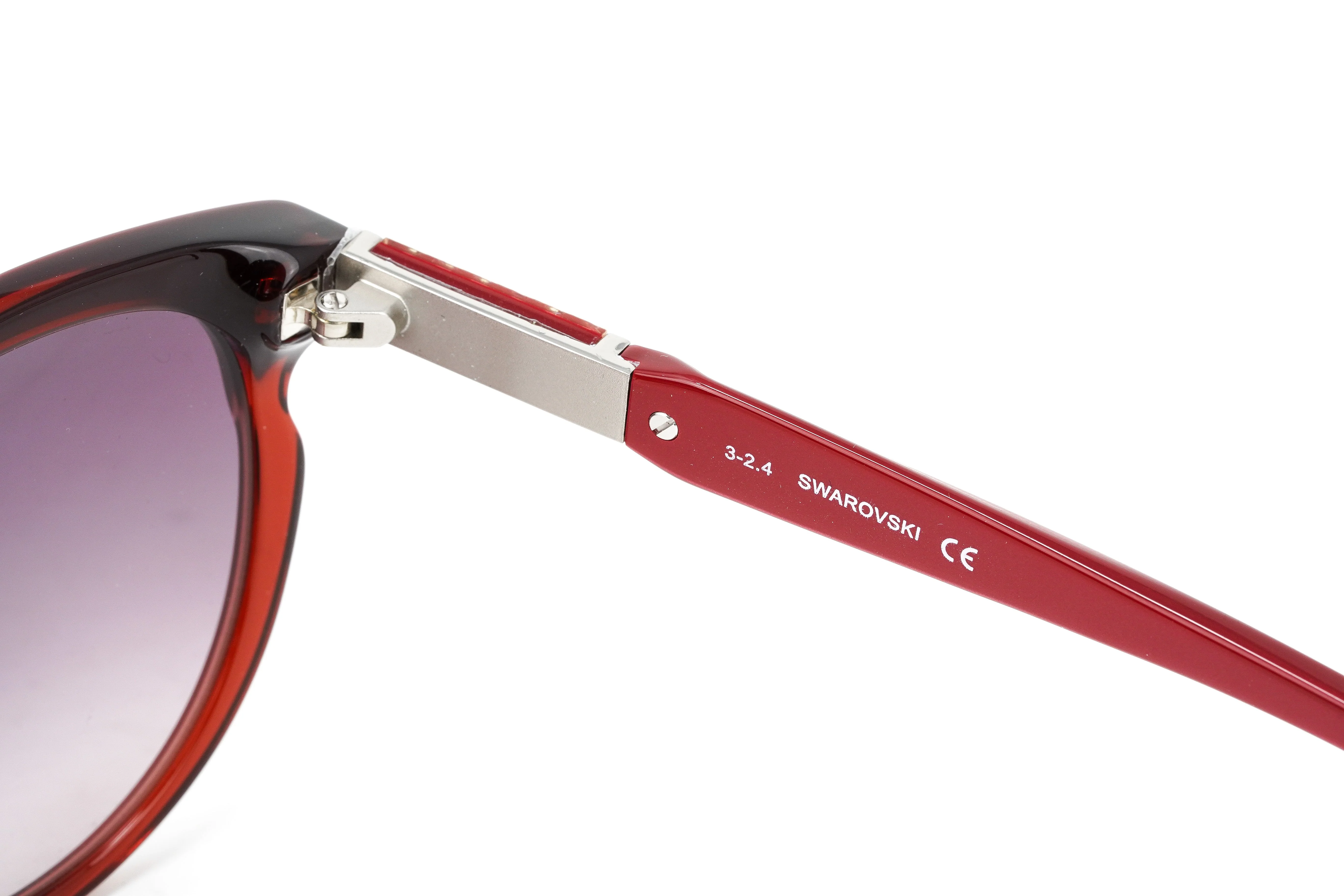 Swarovski Emilia Women's Sunglasses Oversized Oval Cat Eye Burgundy - Image 3