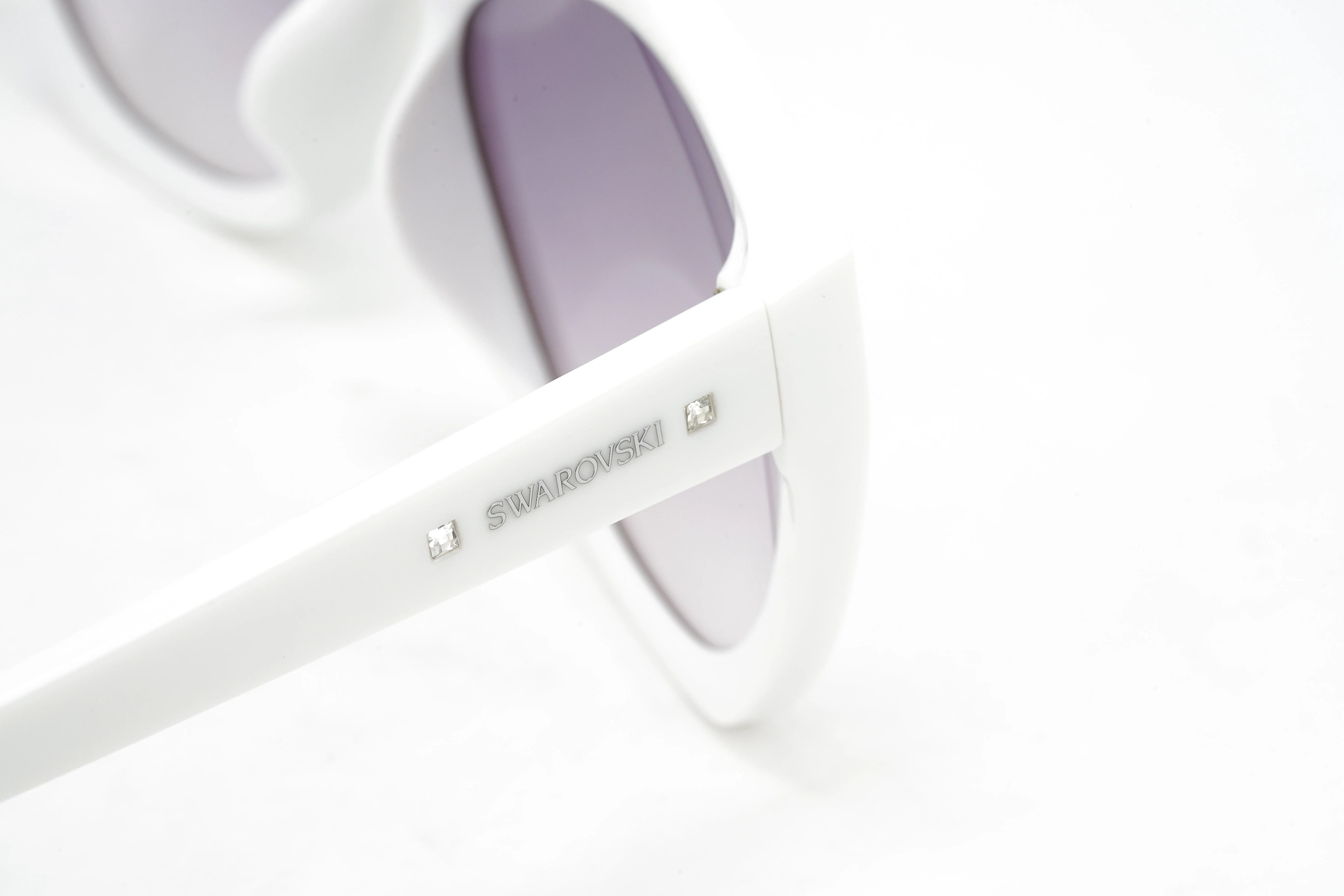 Swarovski Funky Women's Sunglasses Cat Eye Pilot White - Image 5