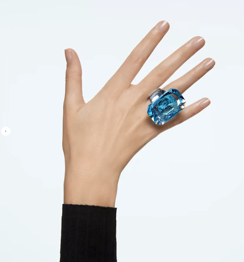 Swarovski Lucent Cocktail Ring Aqua - Image 4