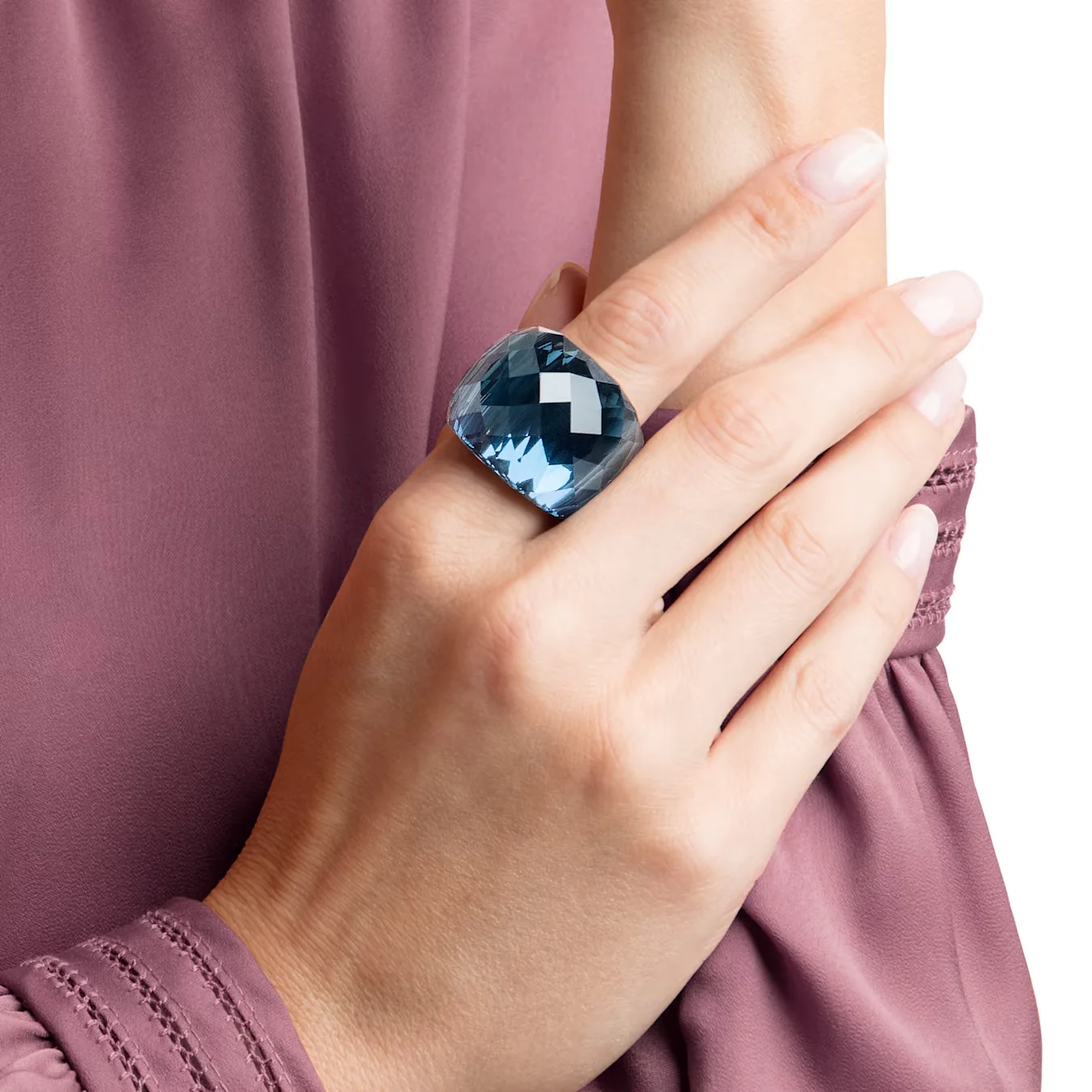 Swarovski Nirvana Ring Blue Stainless Steel - Image 2