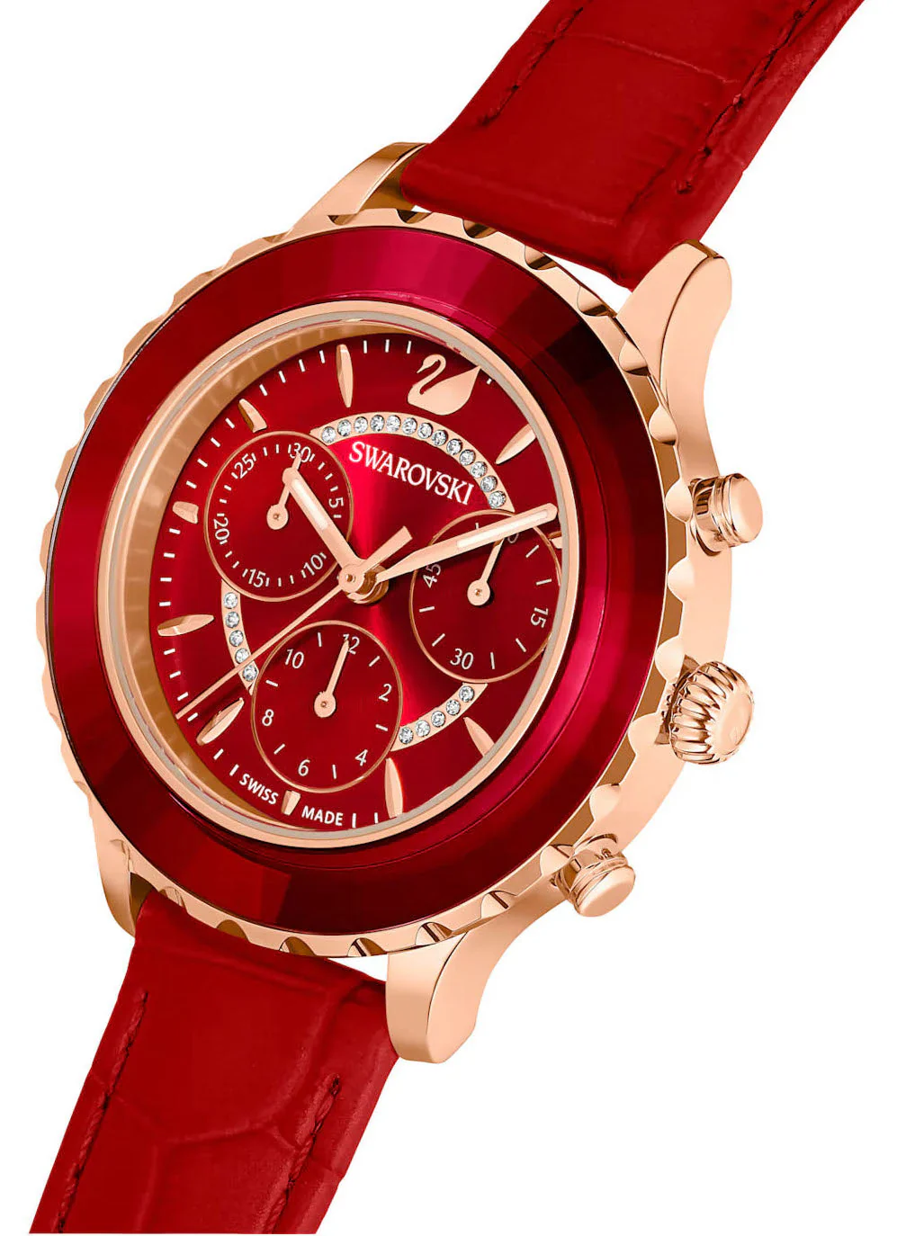 Swarovski Octea Lux Chrono Ladies Red Watch - Image 4