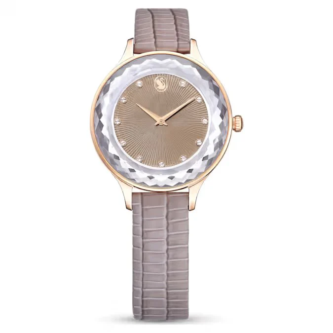 Swarovski Octea Nova Ladies Rose Gold-Tone Taupe Watch