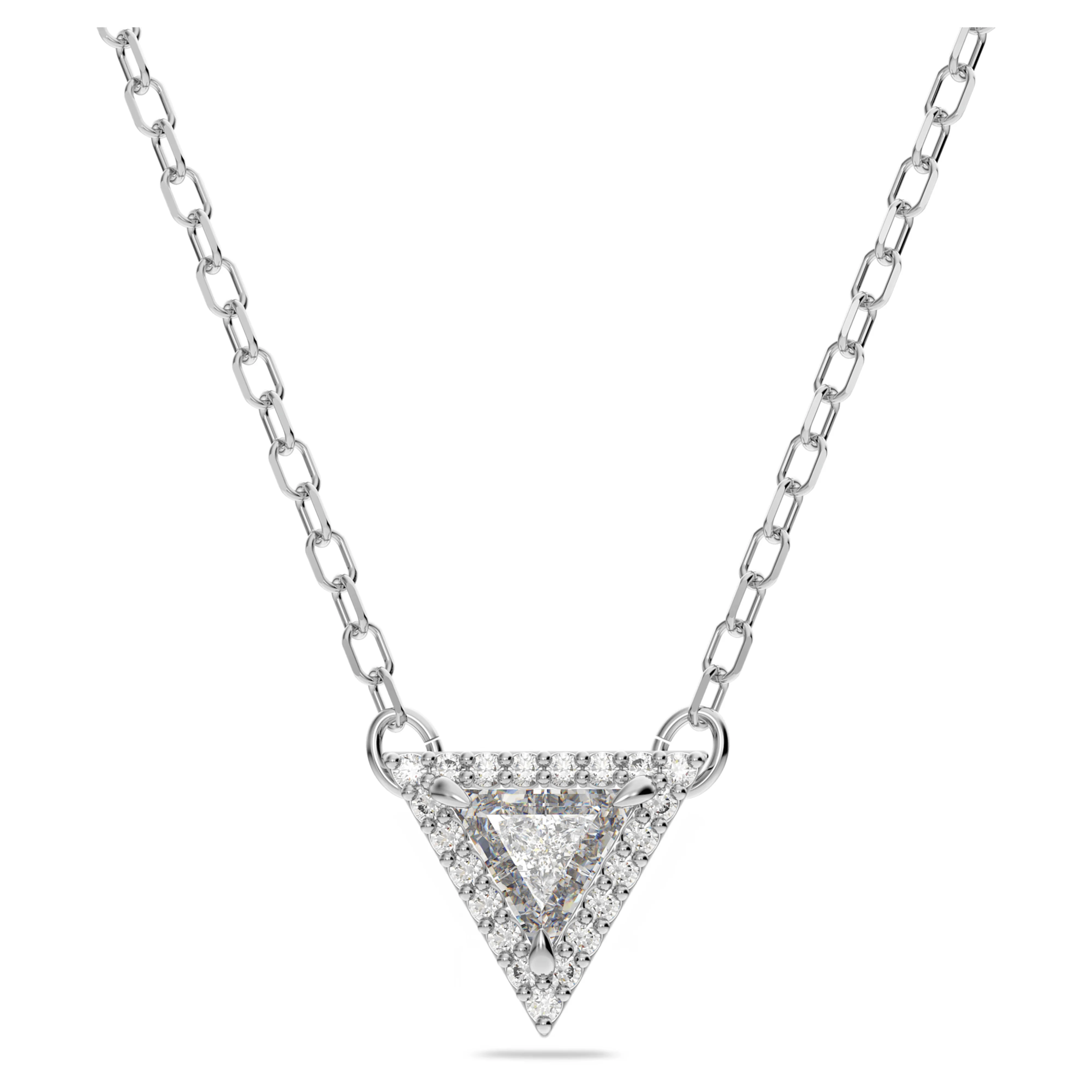 Swarovski Ortyx Necklace Triangle Cut White Crystal Rhodium Plated - Image 5