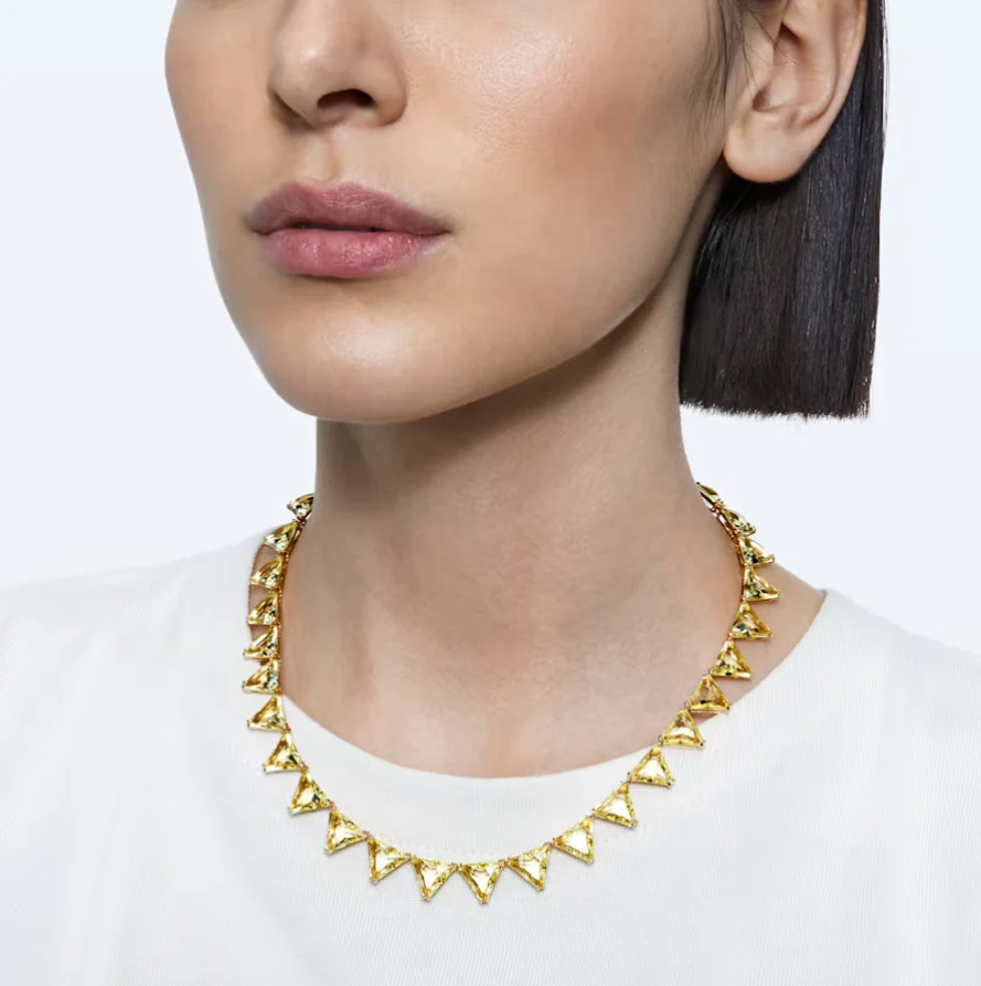 Swarovski Ortyx Yellow Triangle Necklace - Image 4