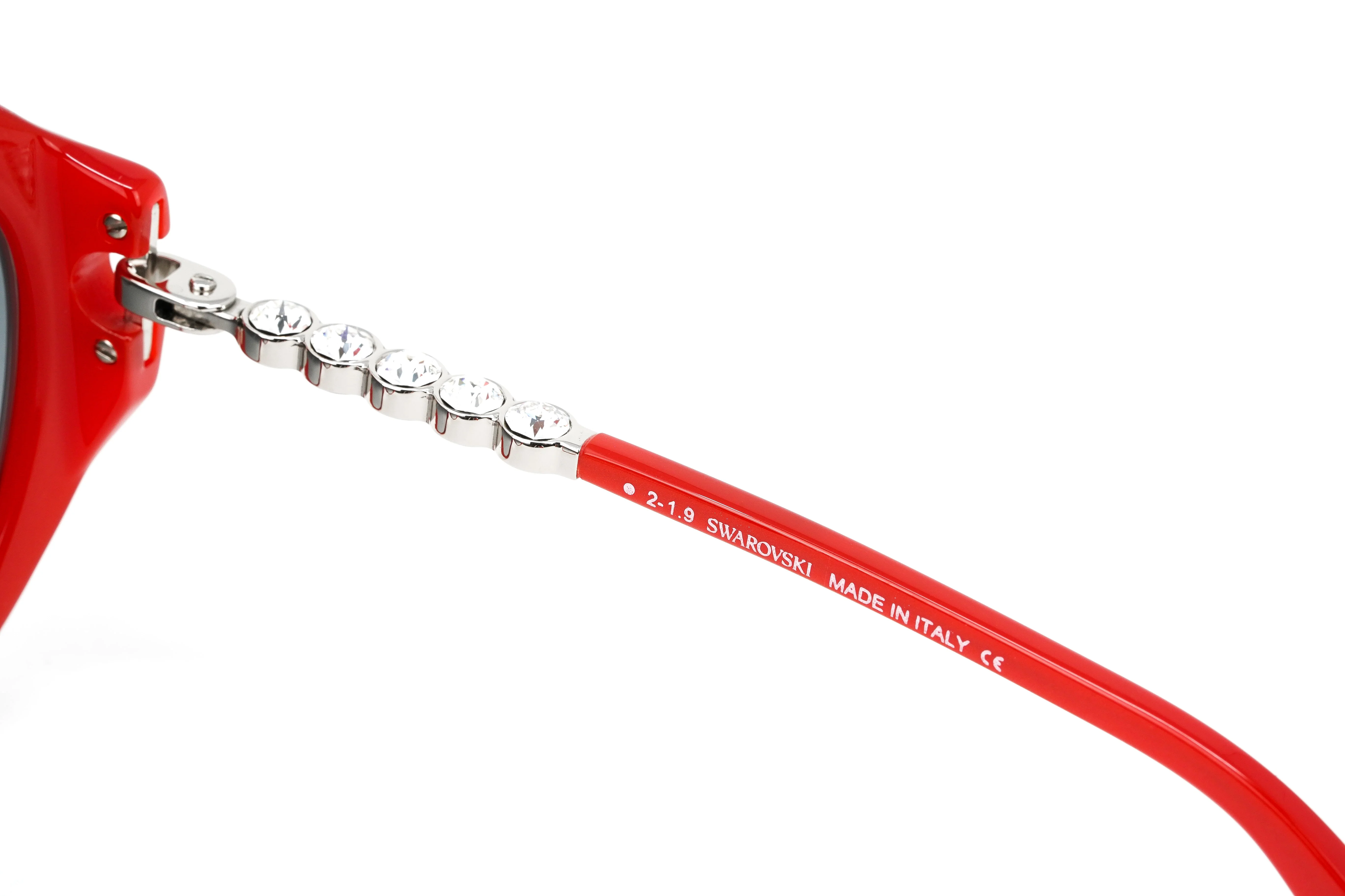 Swarovski Destiny Oversized Women's Sunglasses Red Full Rim Grey - Image 3