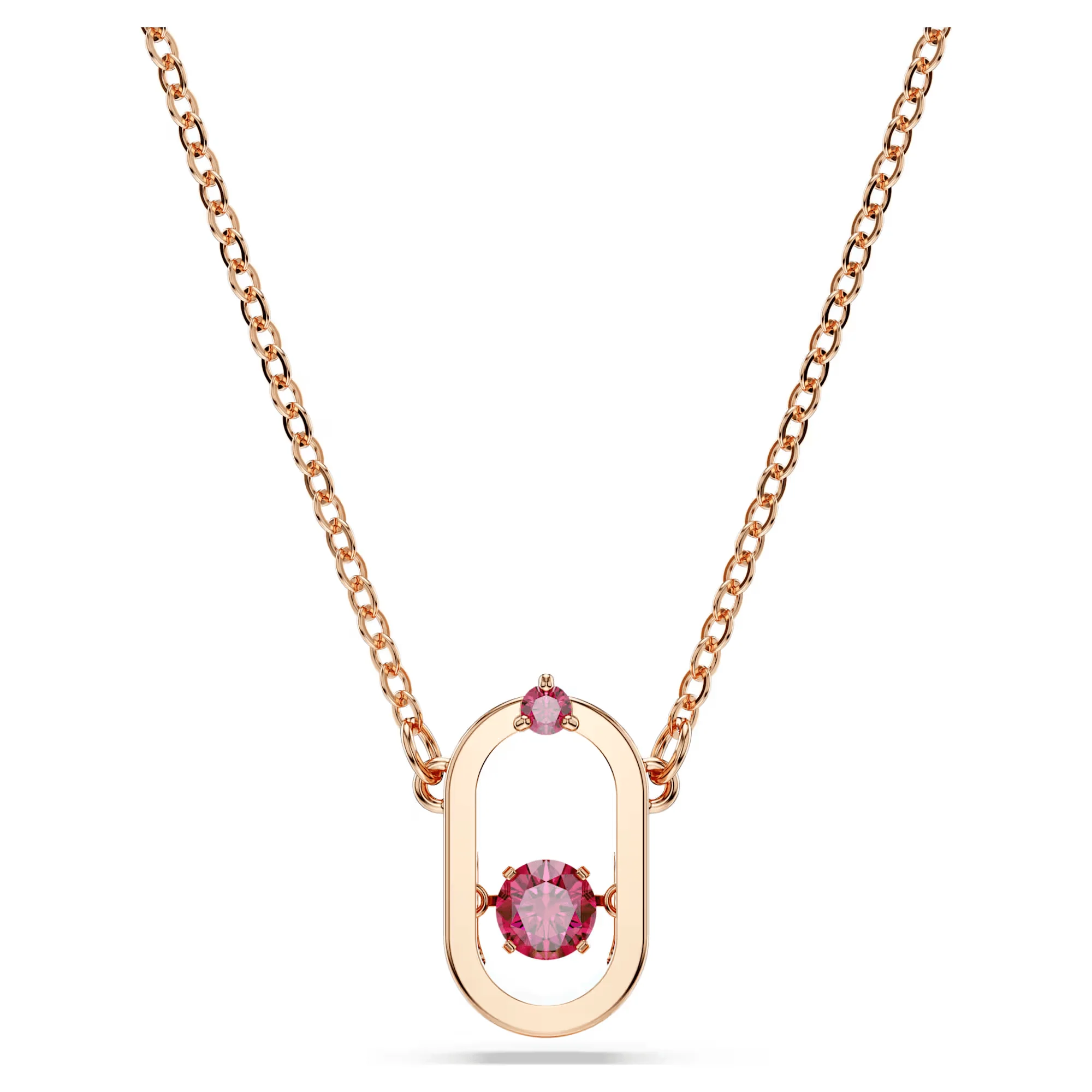 Swarovski Una pendant Necklace Rose Gold Red Plated