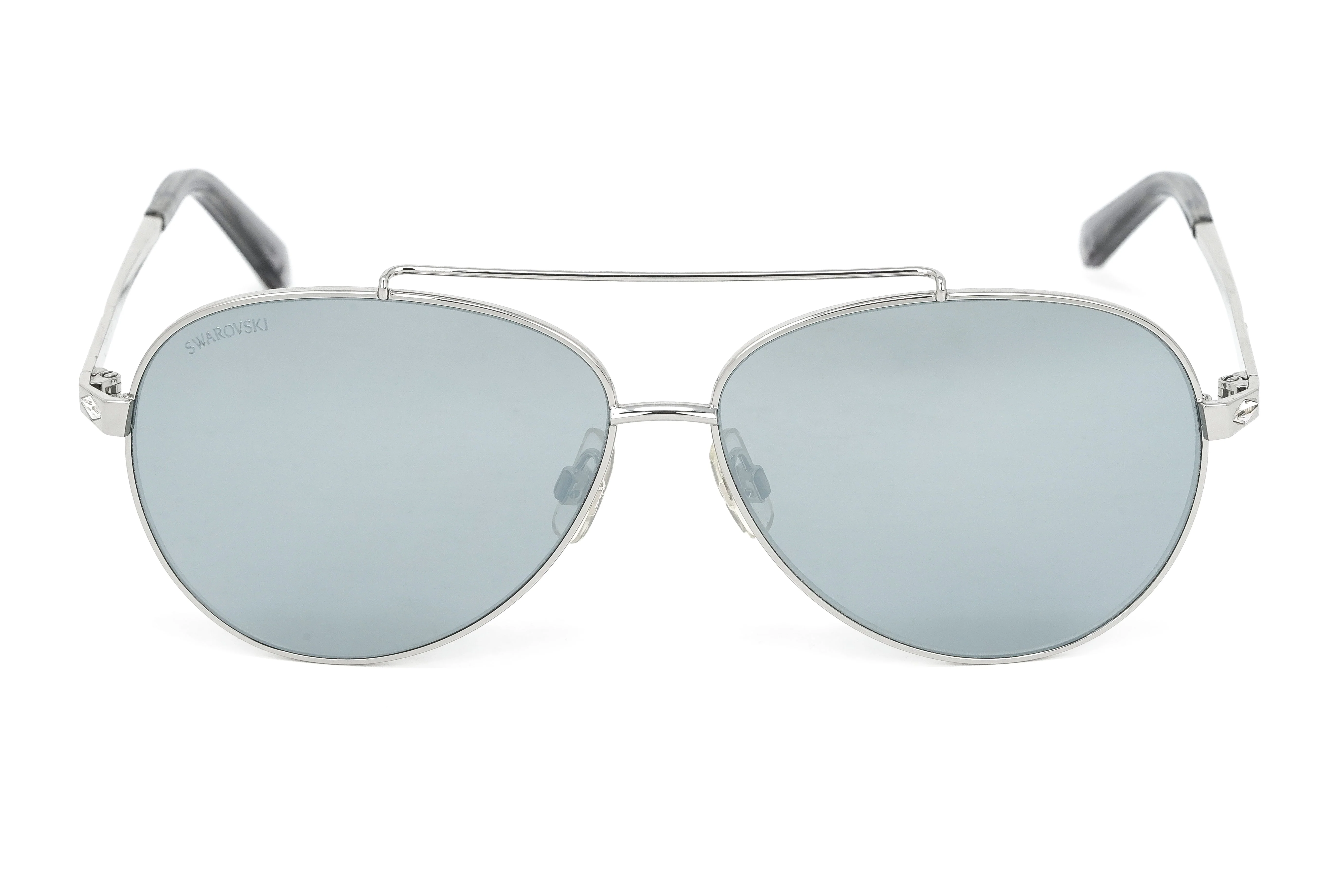 Swarovski Unisex Sunglasses Pilot Silver Mirrored Grey