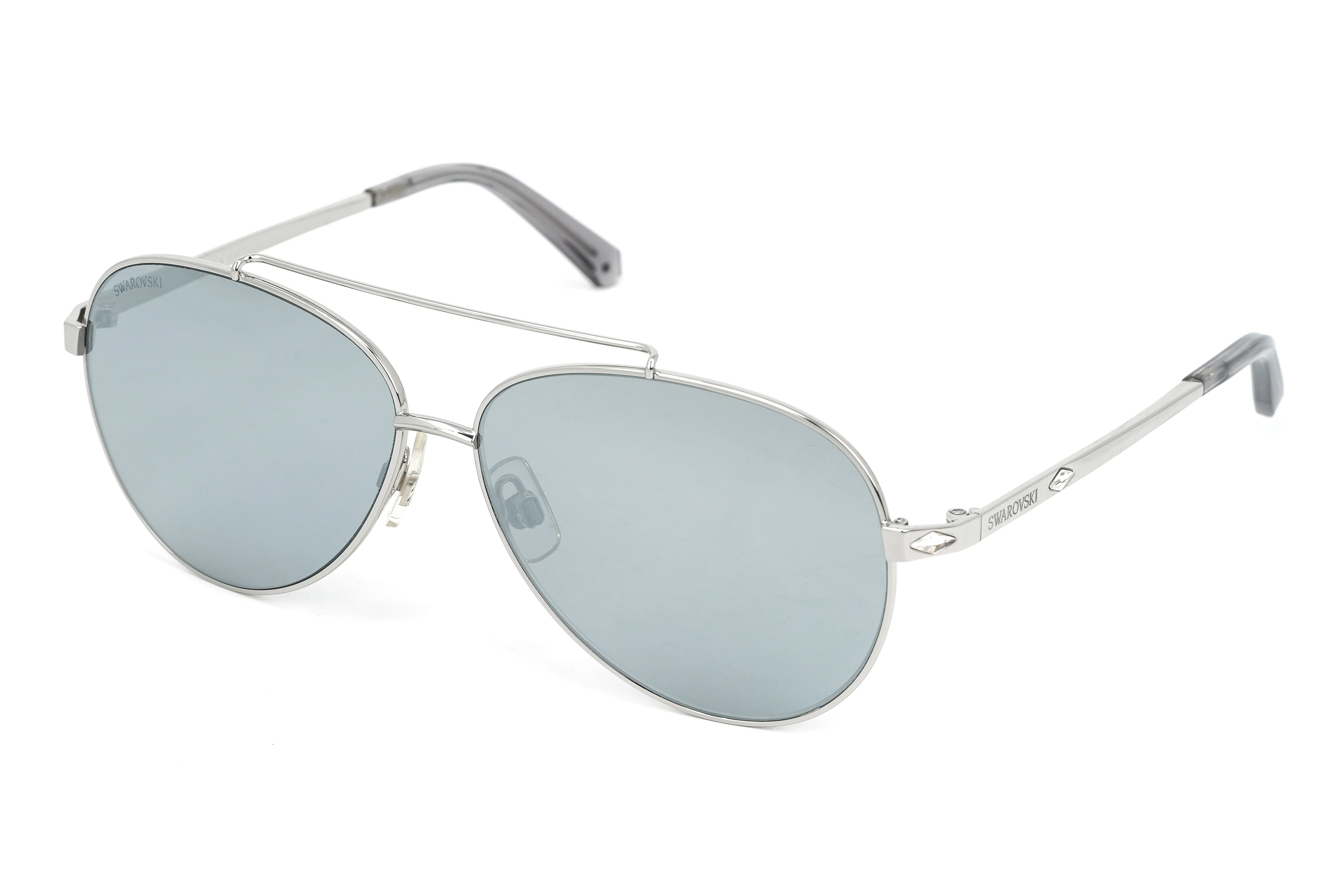 Swarovski Unisex Sunglasses Pilot Silver Mirrored Grey - Image 2