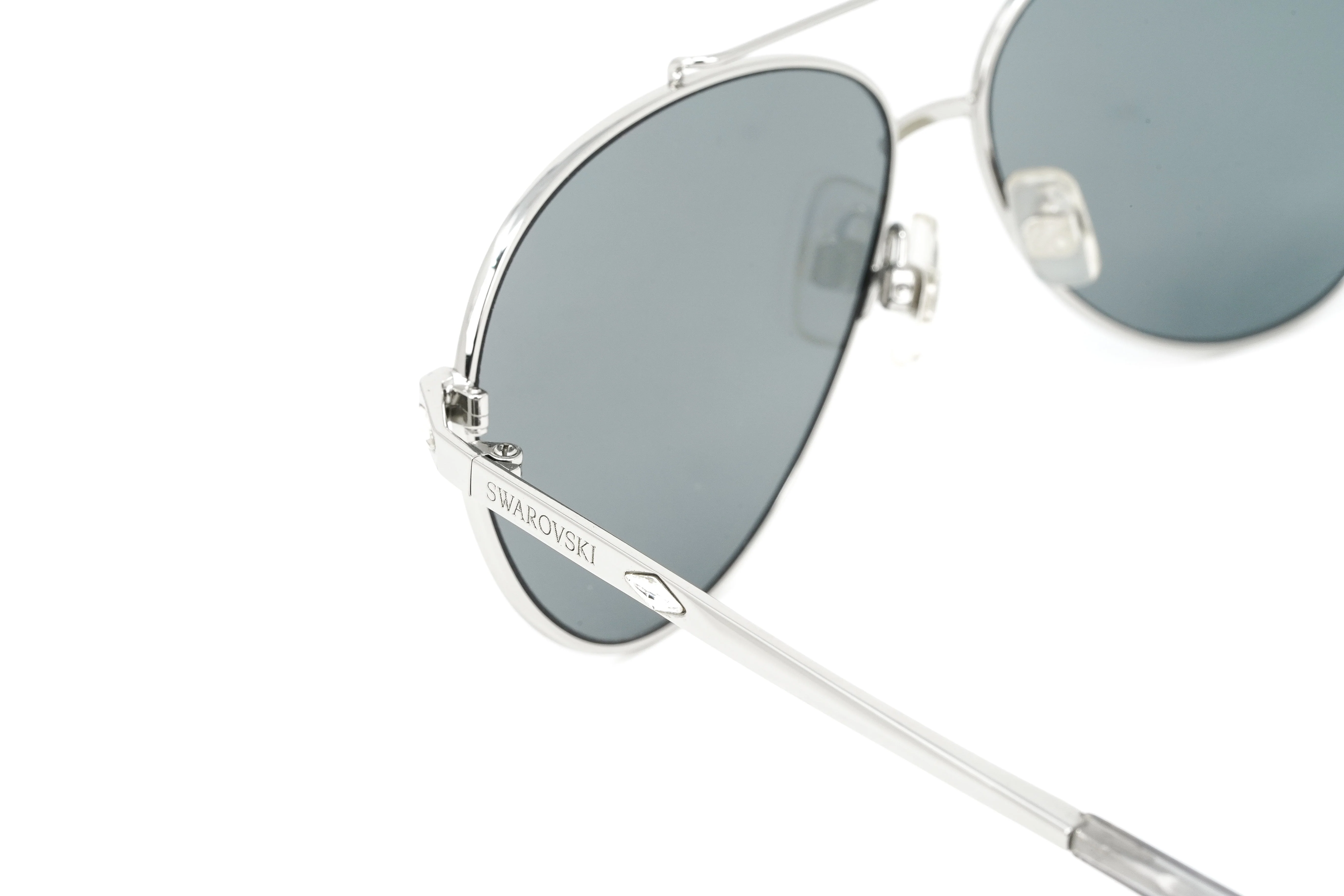 Swarovski Unisex Sunglasses Pilot Silver Mirrored Grey - Image 5