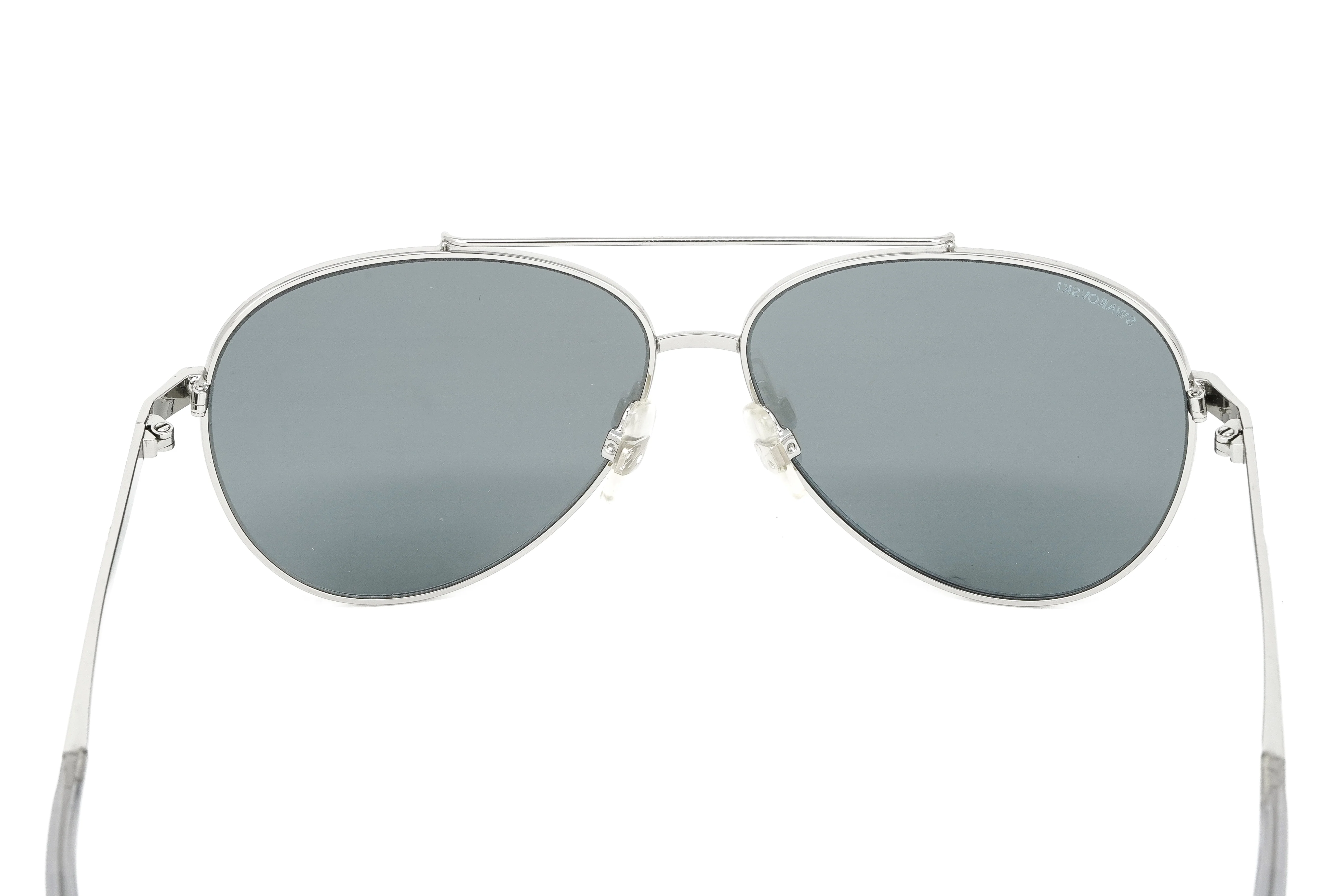 Swarovski Unisex Sunglasses Pilot Silver Mirrored Grey - Image 6
