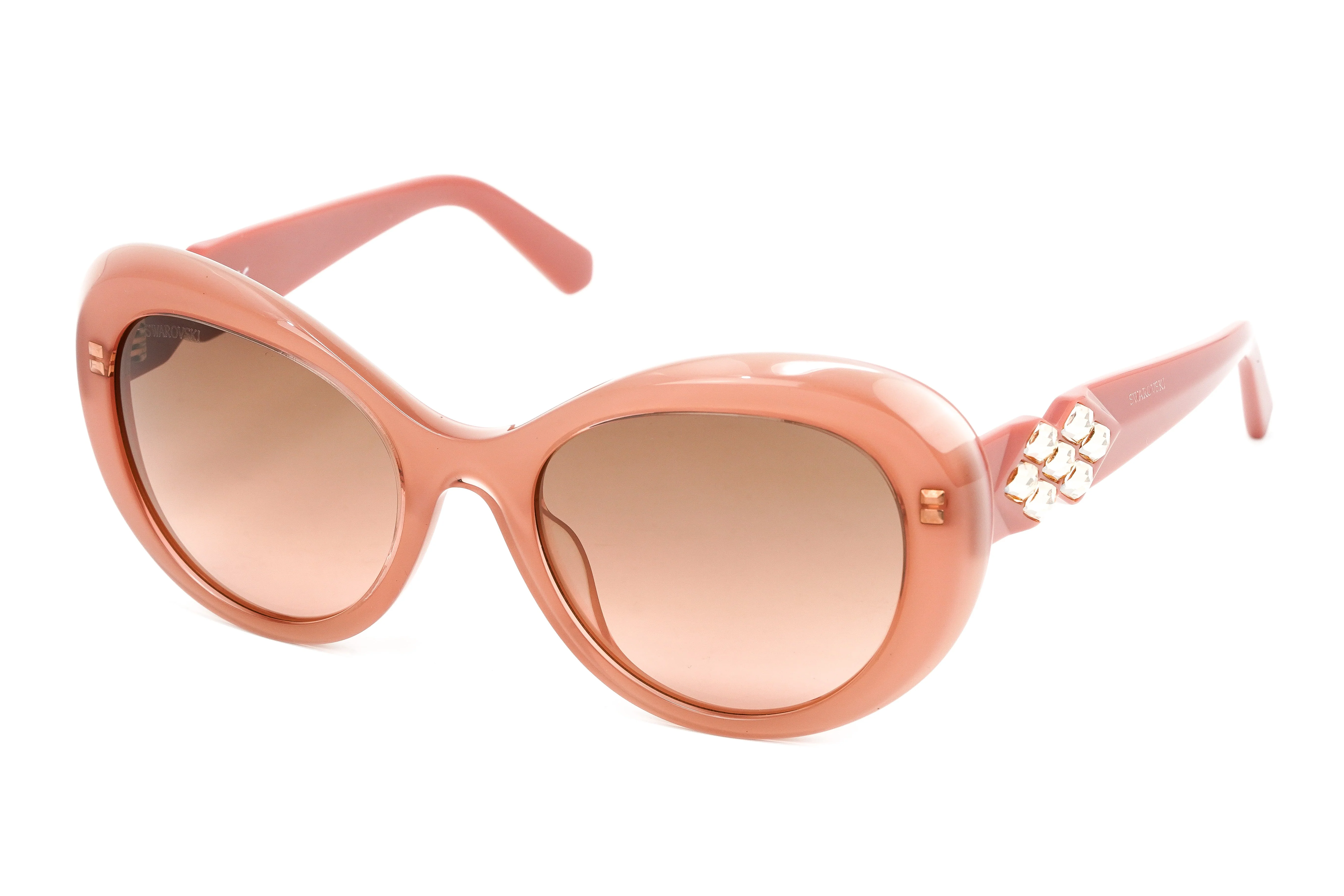 Swarovski Women's Sunglasses Oval Cat Eye Translucent Rosewood - Image 2