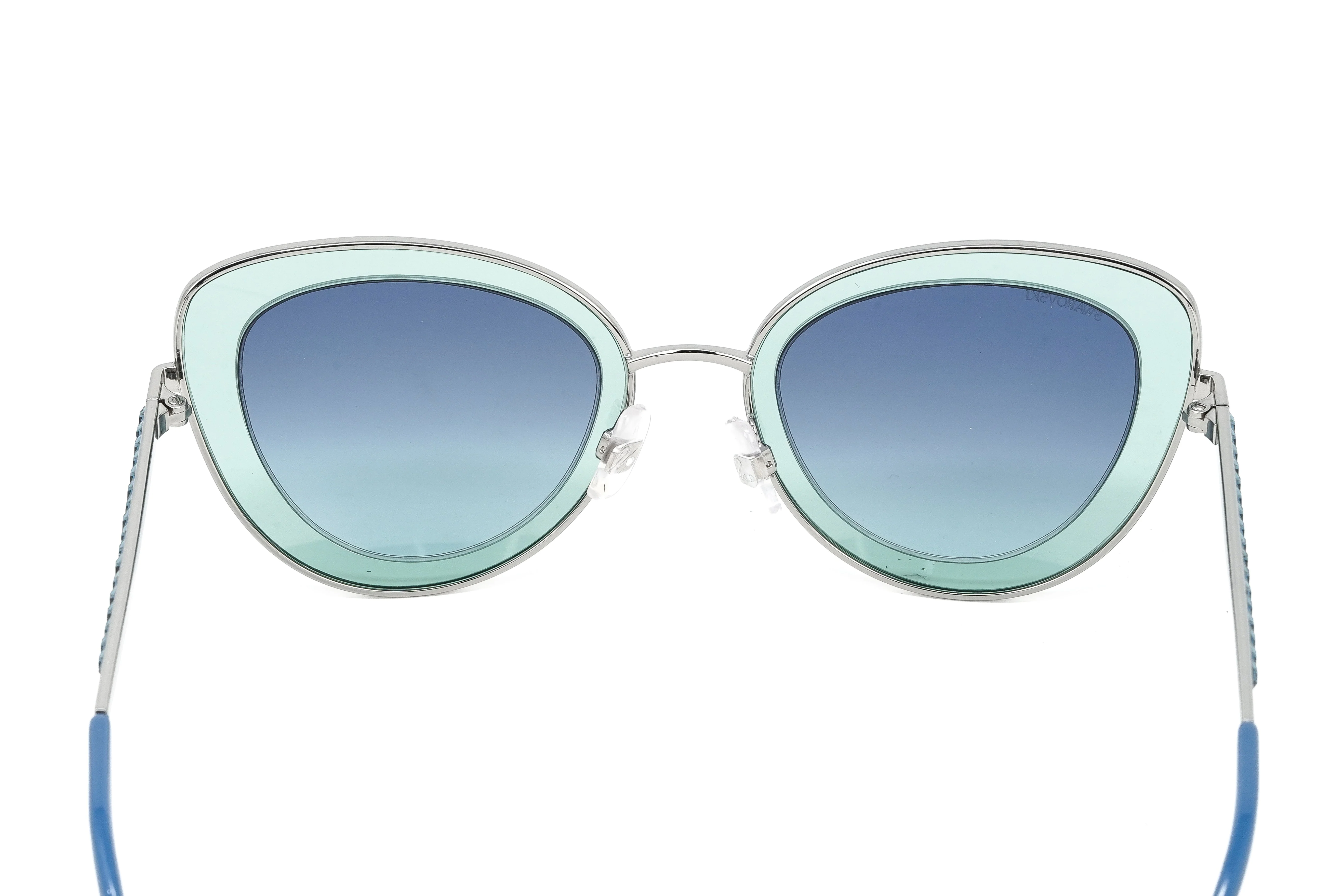 Swarovski Women's Sunglasses Cat Eye Green Blue - Image 6