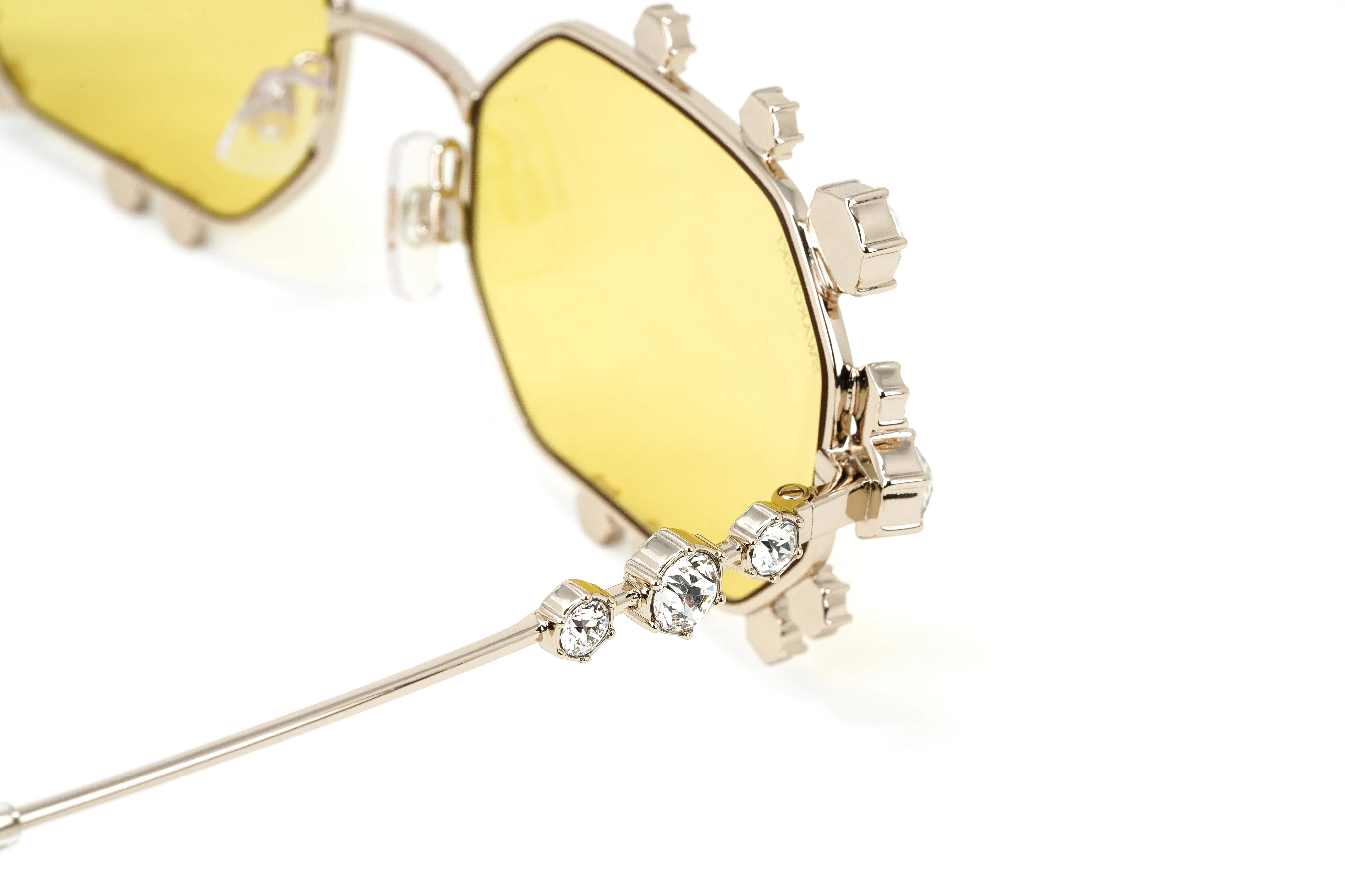 Swarovski Women's Sunglasses Irregular Yellow Mirrored - Image 5
