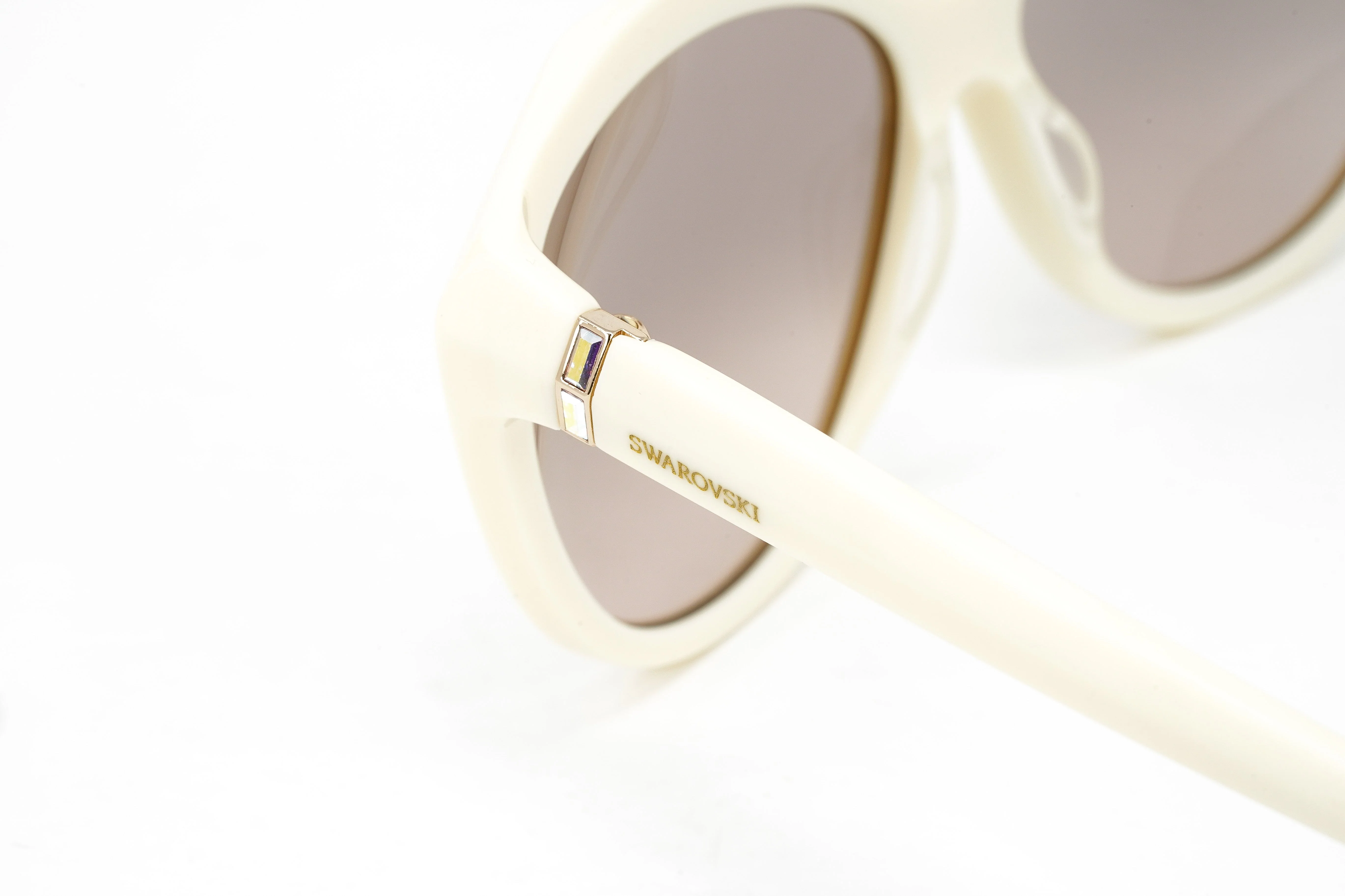 Swarovski Women's Sunglasses Oval Cat Eye Cream Brown - Image 5