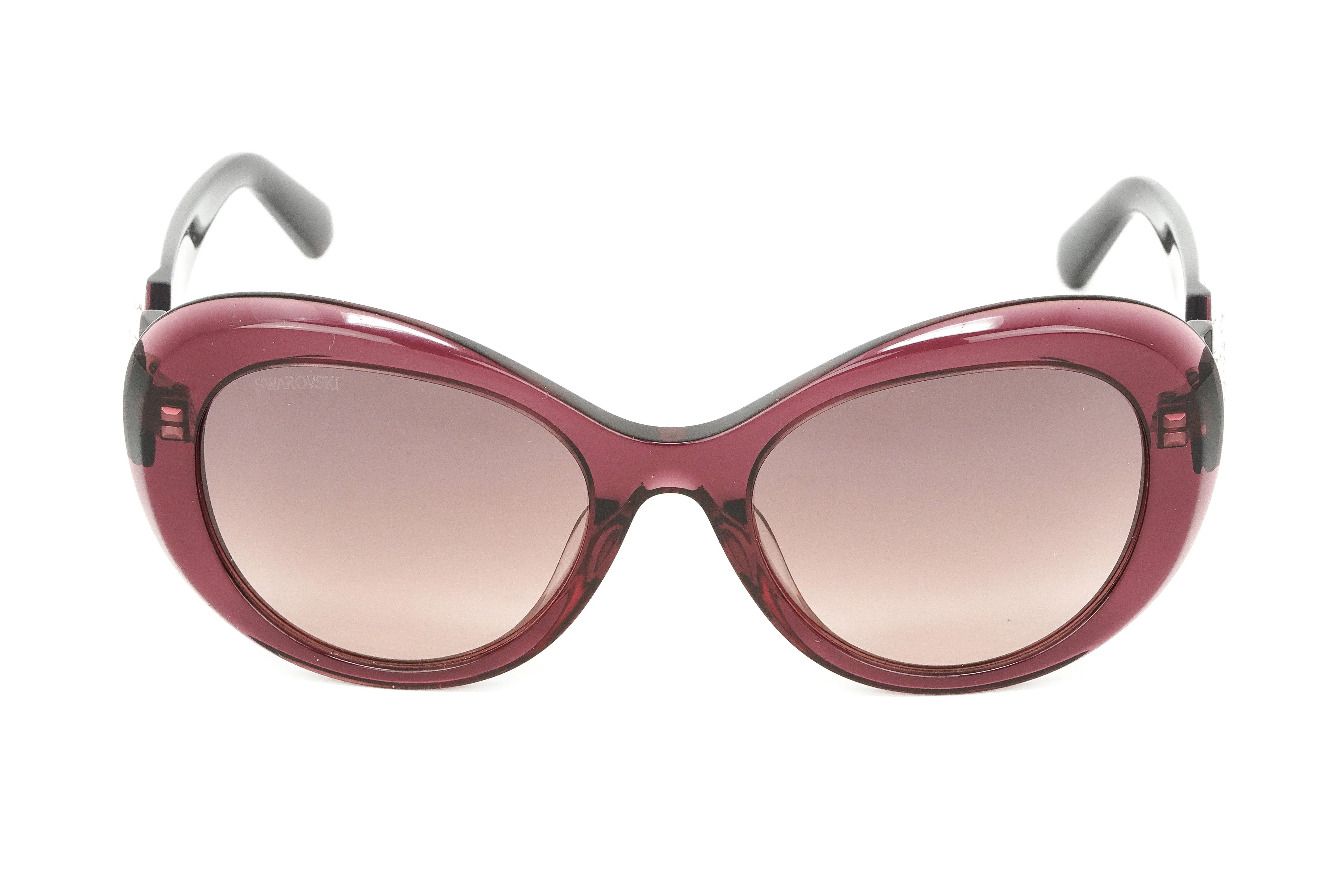 Swarovski Women's Sunglasses Oval Cat Eye Translucent Aubergine