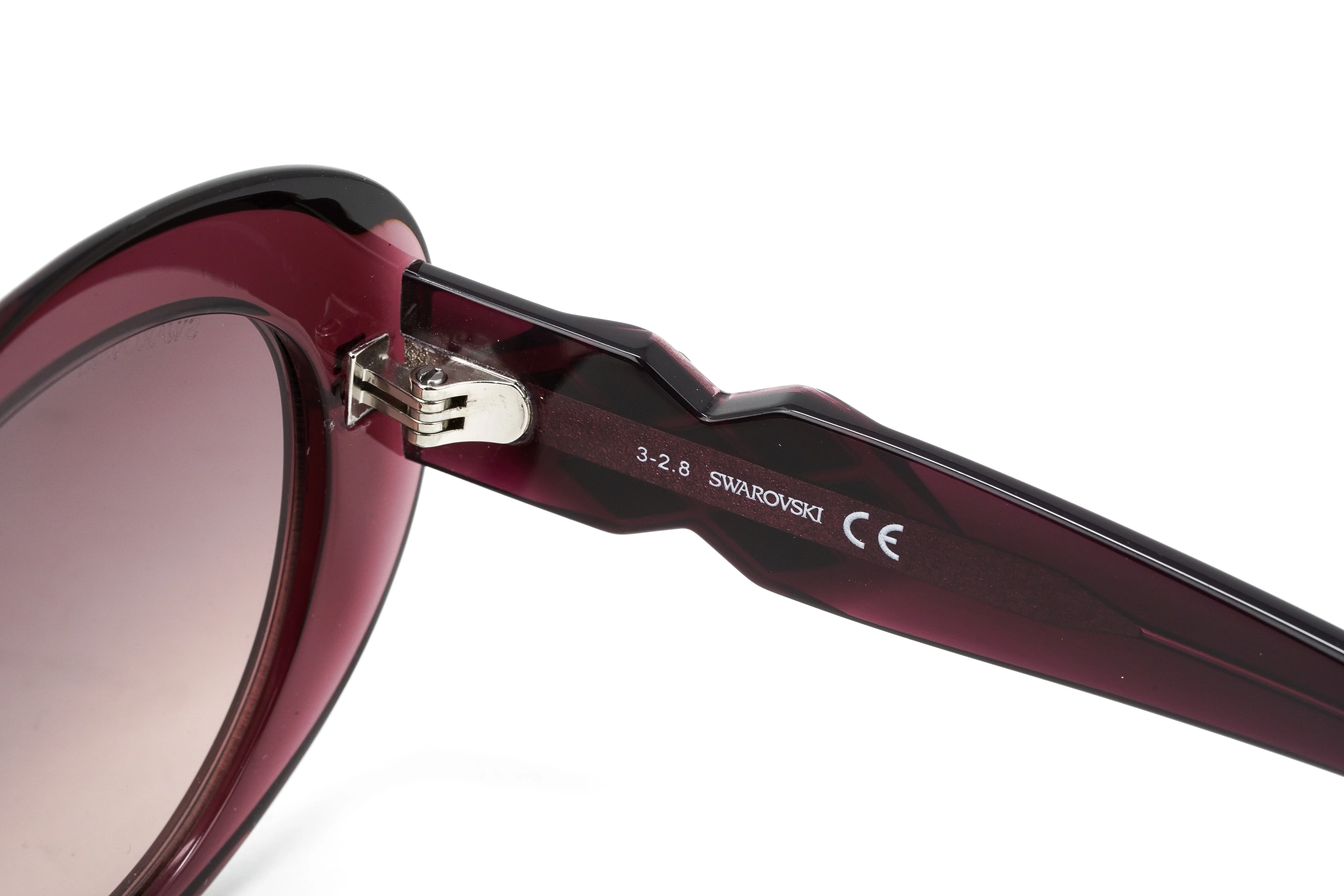Swarovski Women's Sunglasses Oval Cat Eye Translucent Aubergine - Image 3