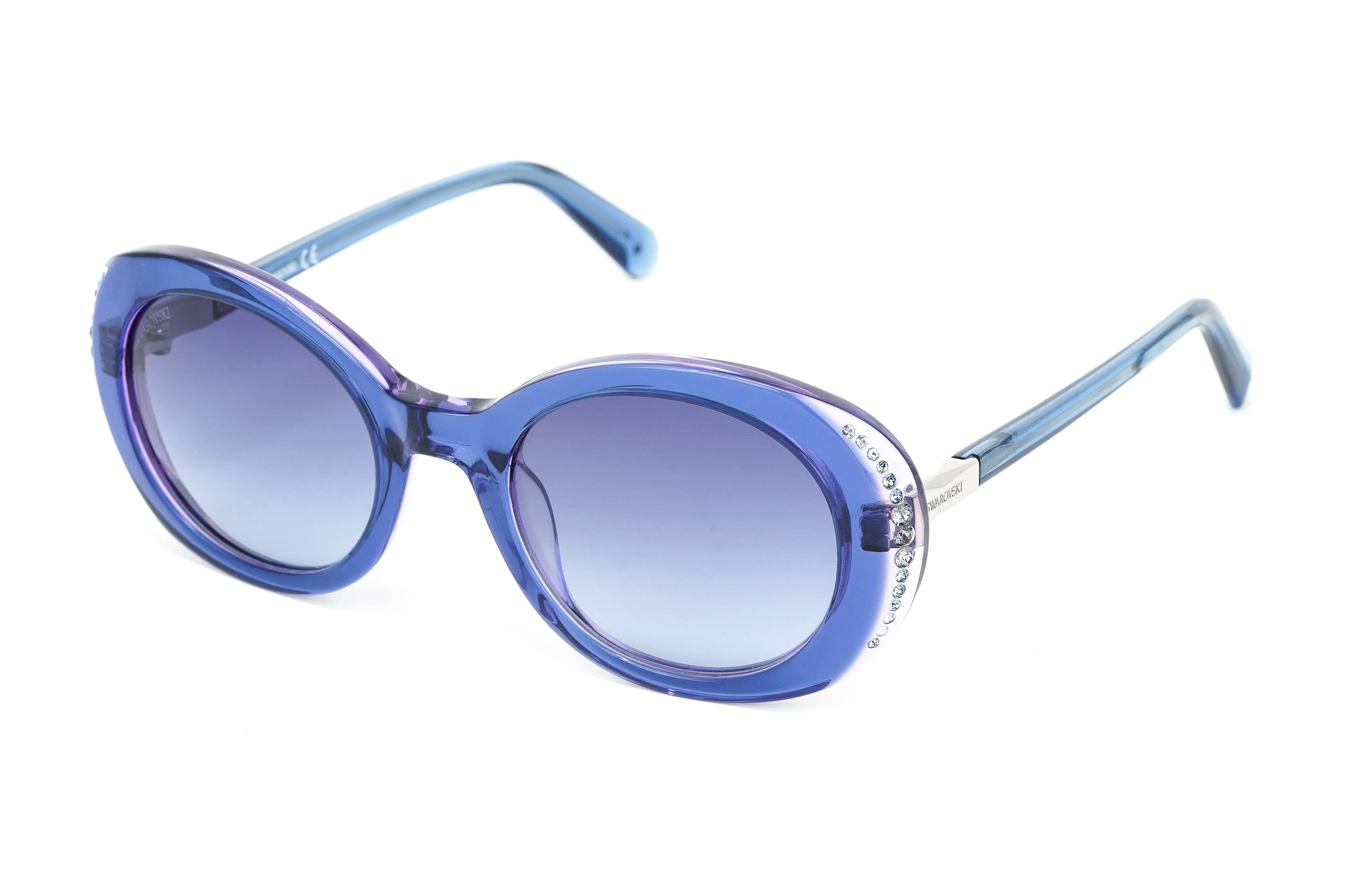 Swarovski Women's Sunglasses Oval Translucent Blue - Image 2