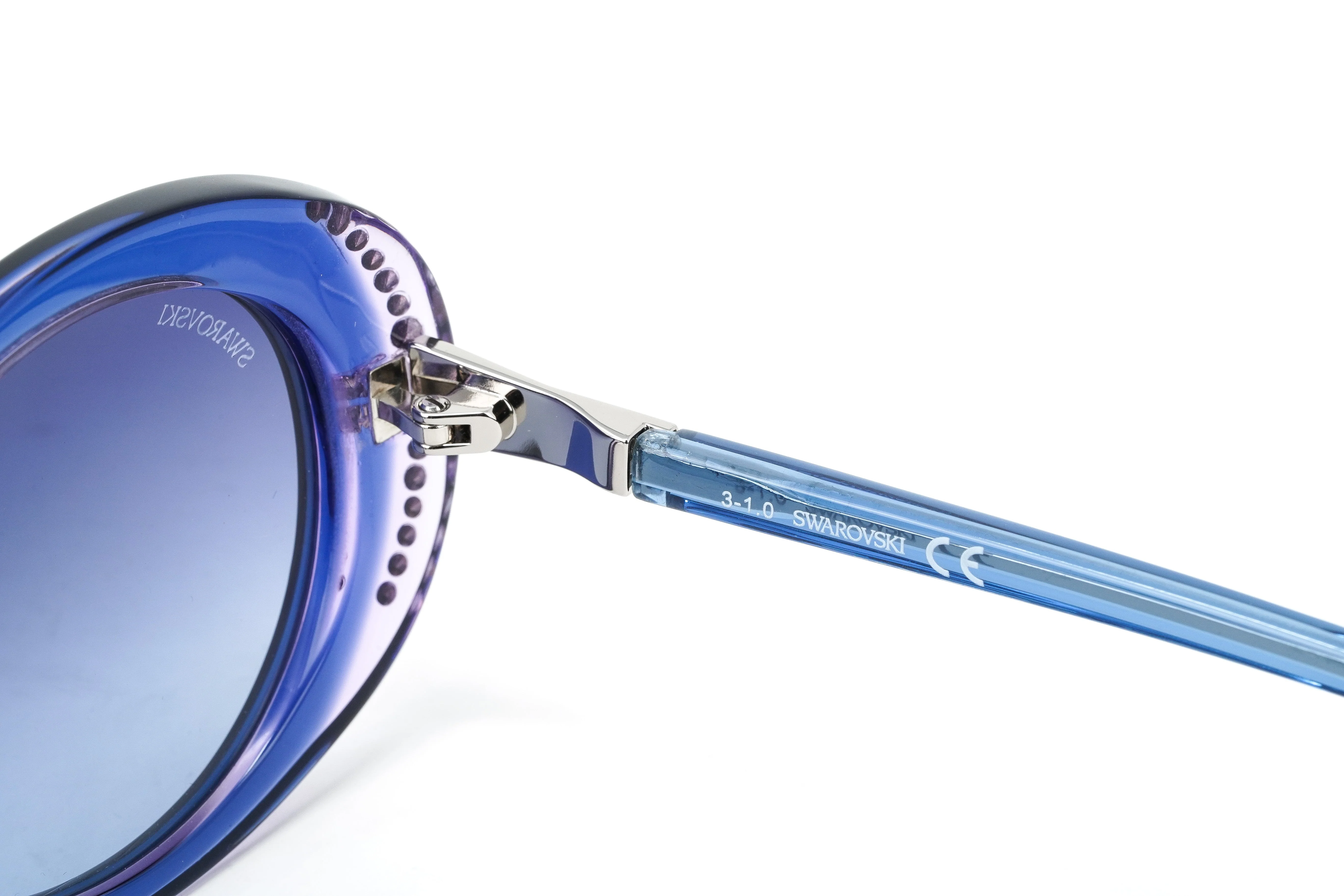 Swarovski Women's Sunglasses Oval Translucent Blue - Image 3