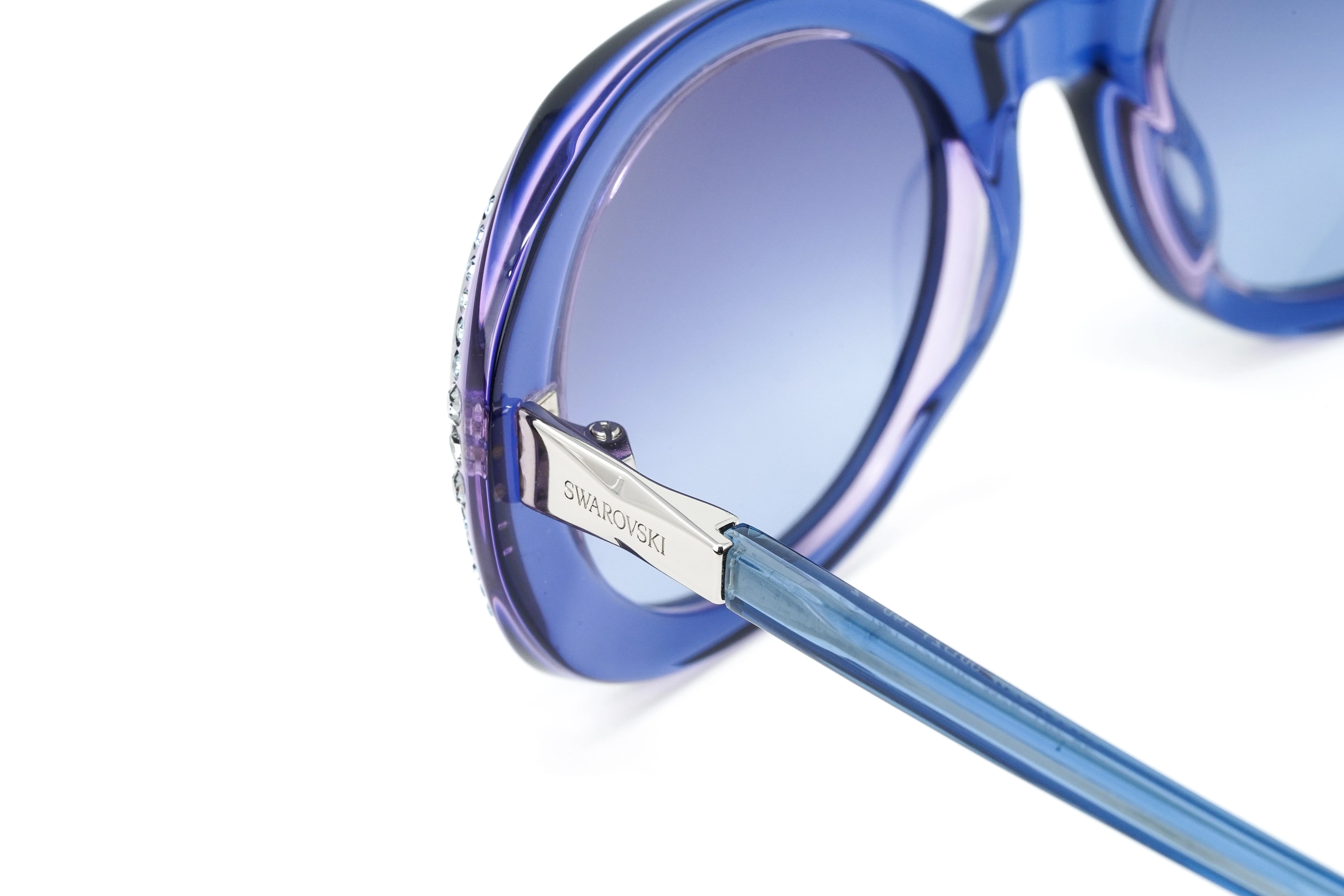 Swarovski Women's Sunglasses Oval Translucent Blue - Image 5