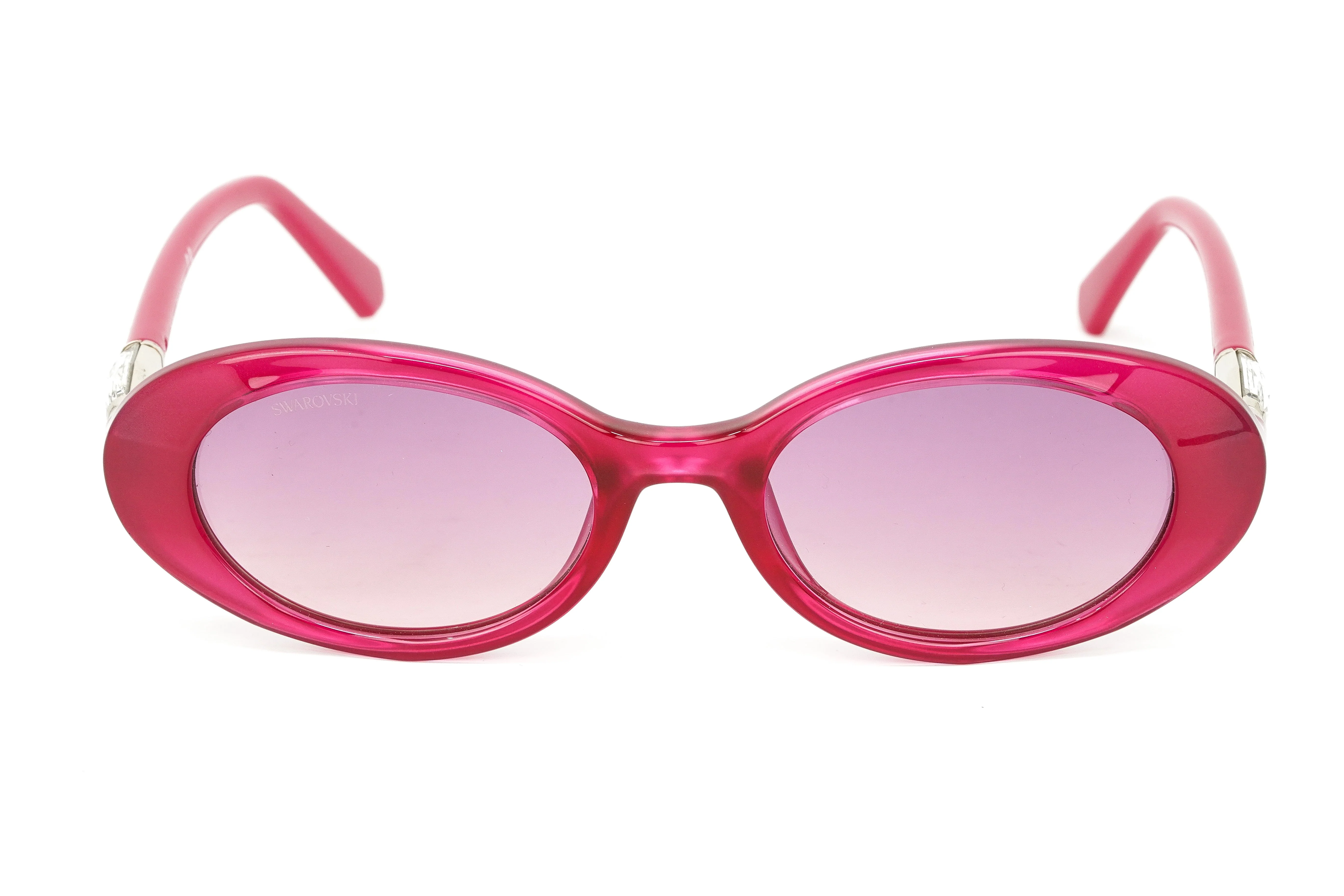 Swarovski Women's Sunglasses Oval Translucent Fuchsia Pink