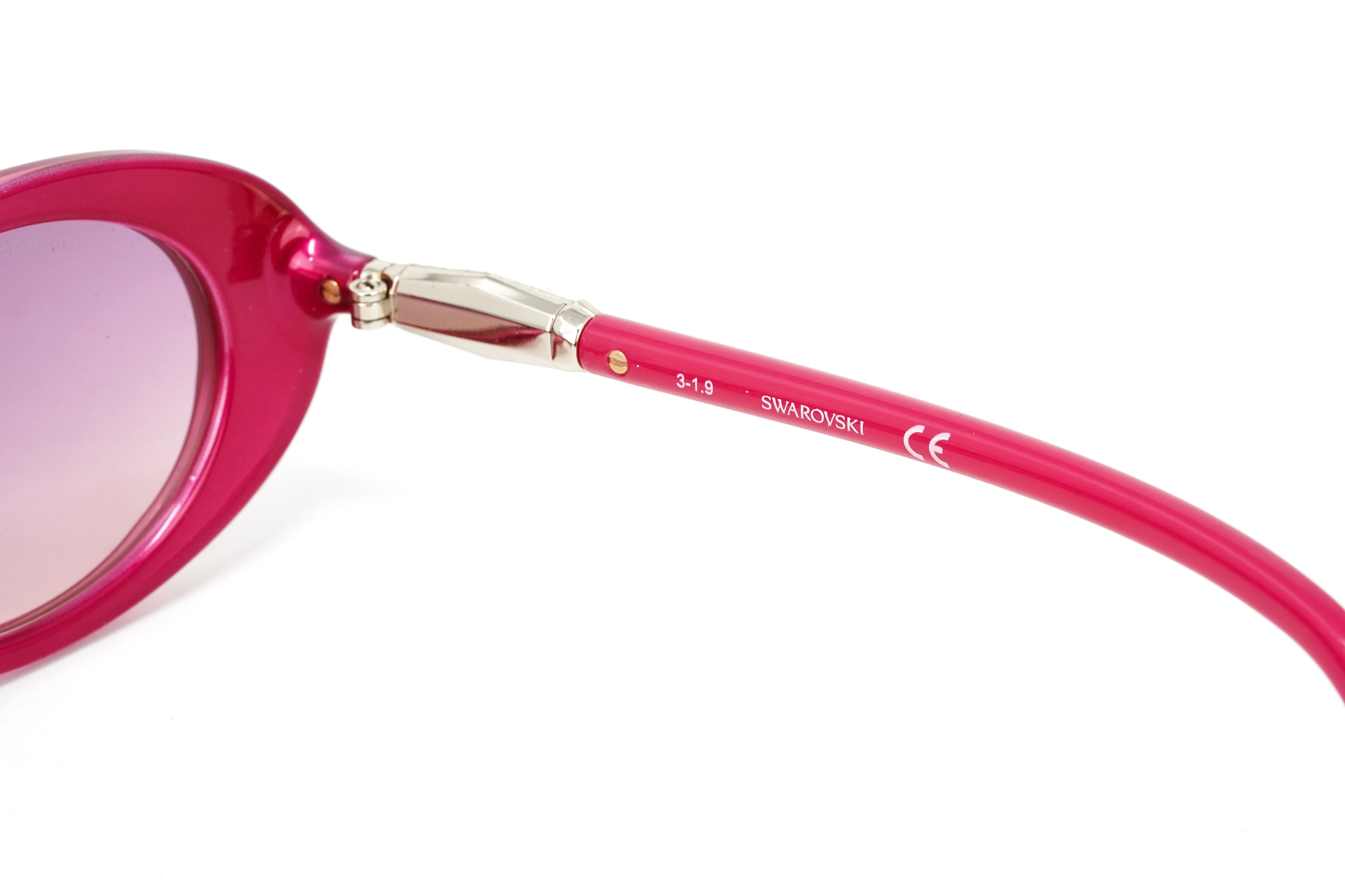 Swarovski Women's Sunglasses Oval Translucent Fuchsia Pink - Image 3