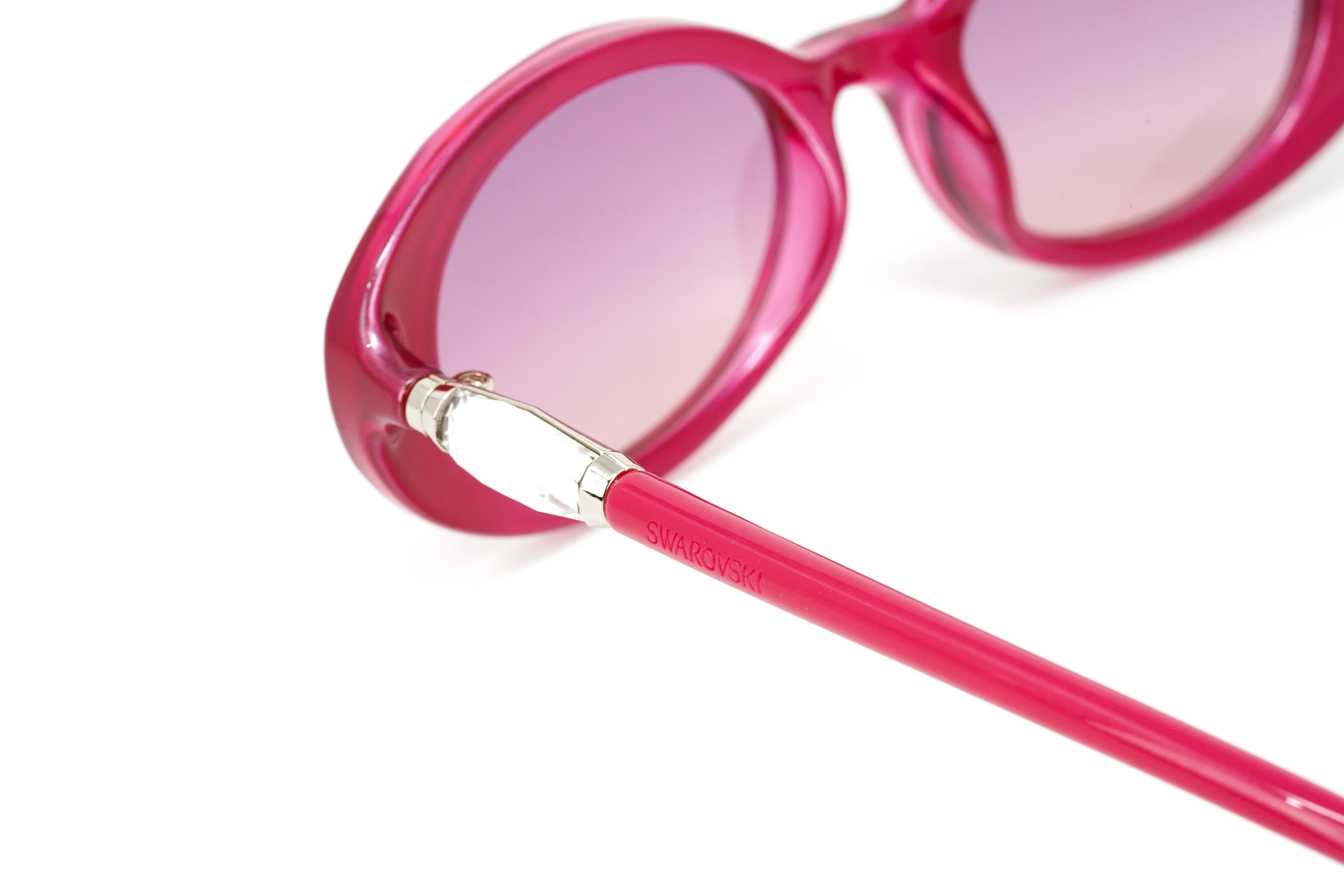 Swarovski Women's Sunglasses Oval Translucent Fuchsia Pink - Image 5