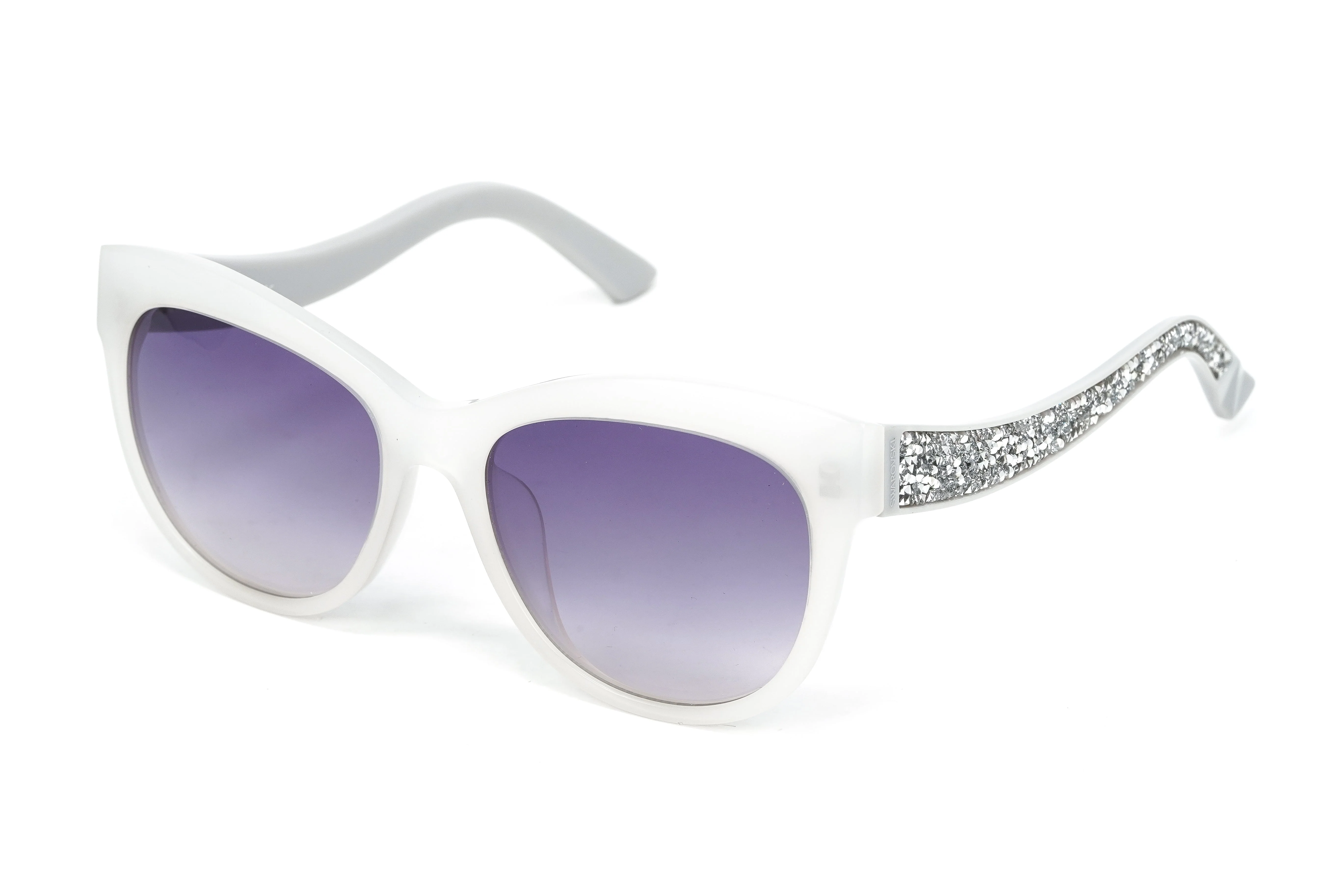 Swarovski Women's Fabulous Sunglasses Oval Cat Eye Translucent Grey - Image 2