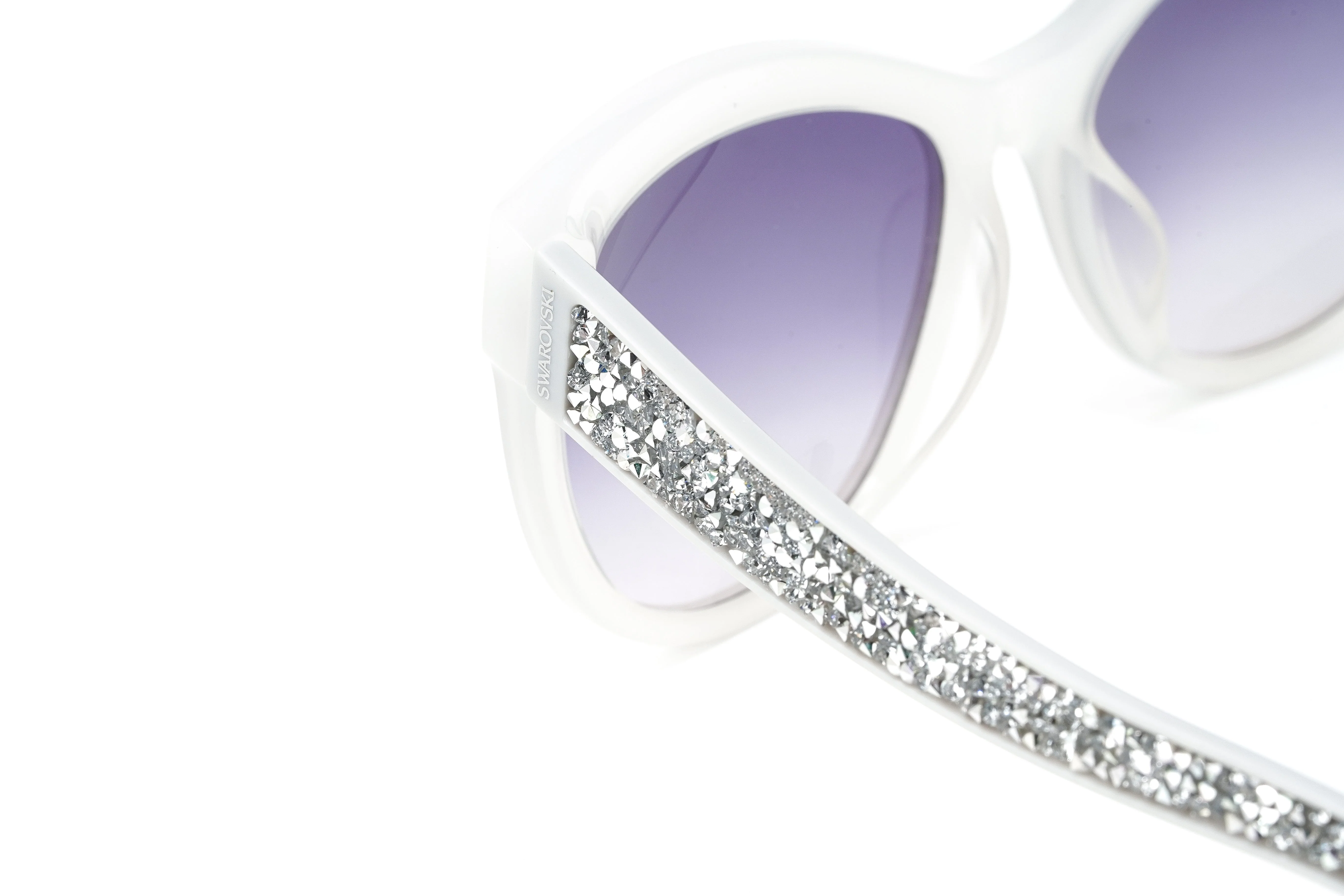 Swarovski Women's Fabulous Sunglasses Oval Cat Eye Translucent Grey - Image 5