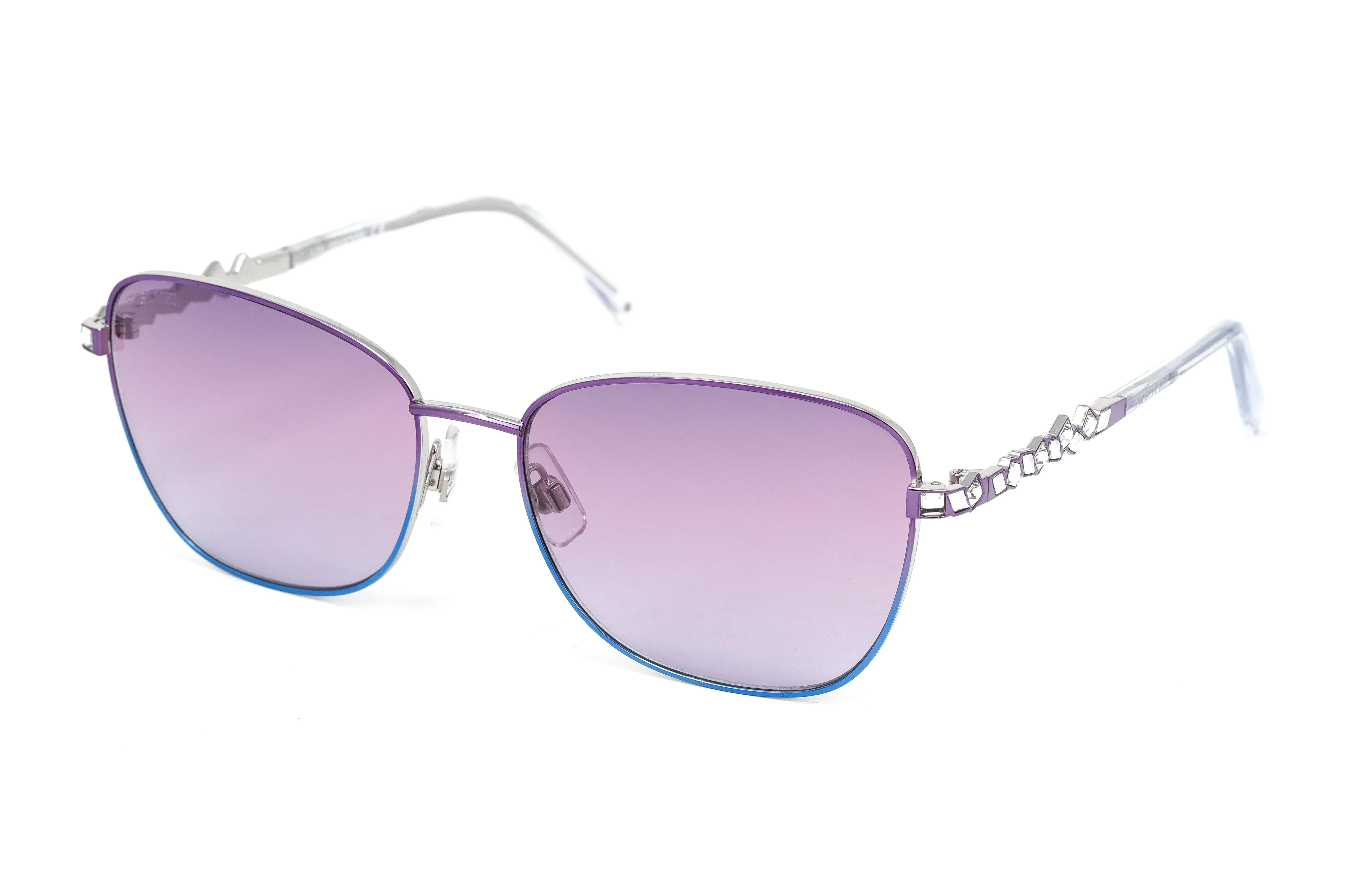 Swarovski Women's Sunglasses Rectangular Gradient Purple Blue - Image 2