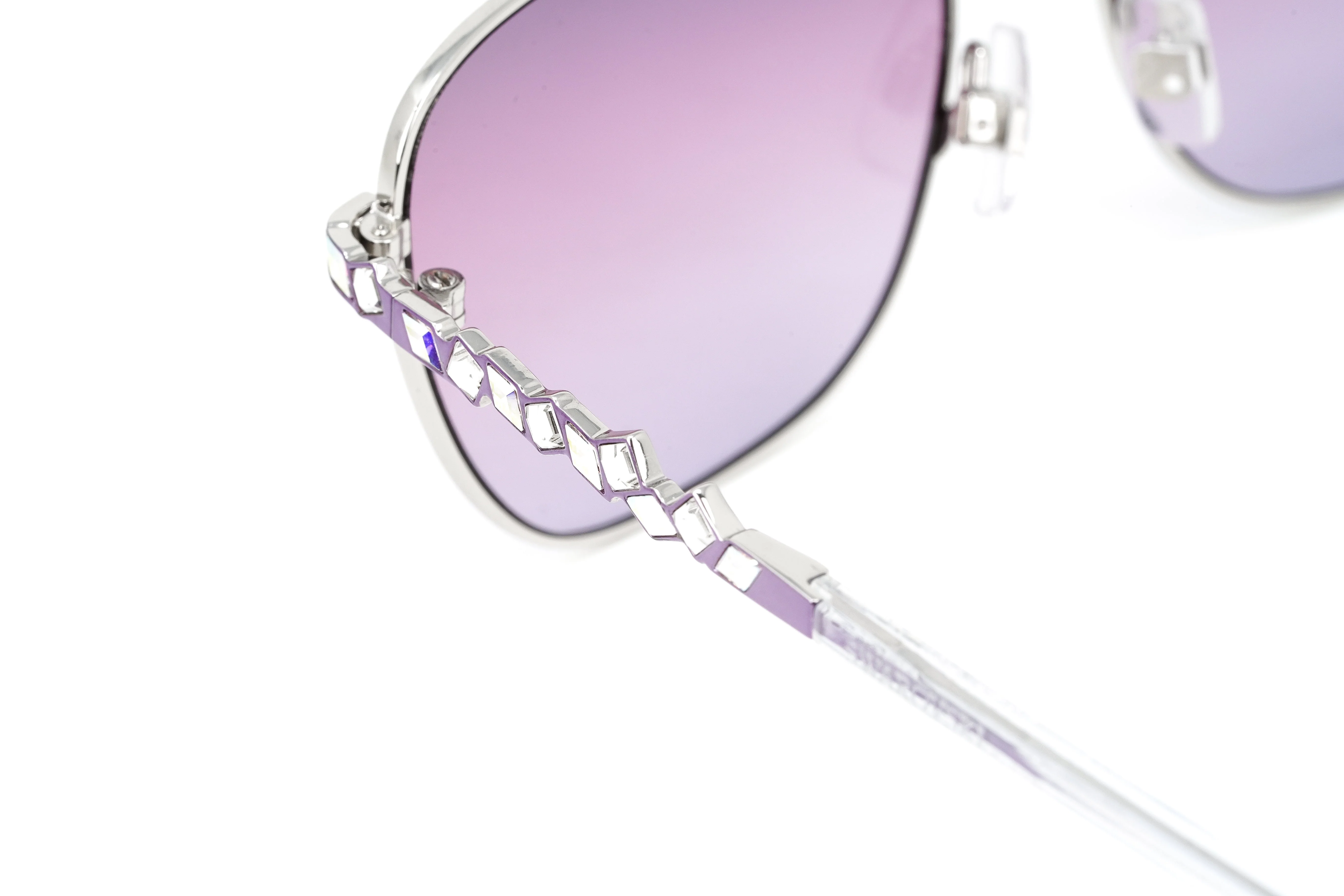 Swarovski Women's Sunglasses Rectangular Gradient Purple Blue - Image 5