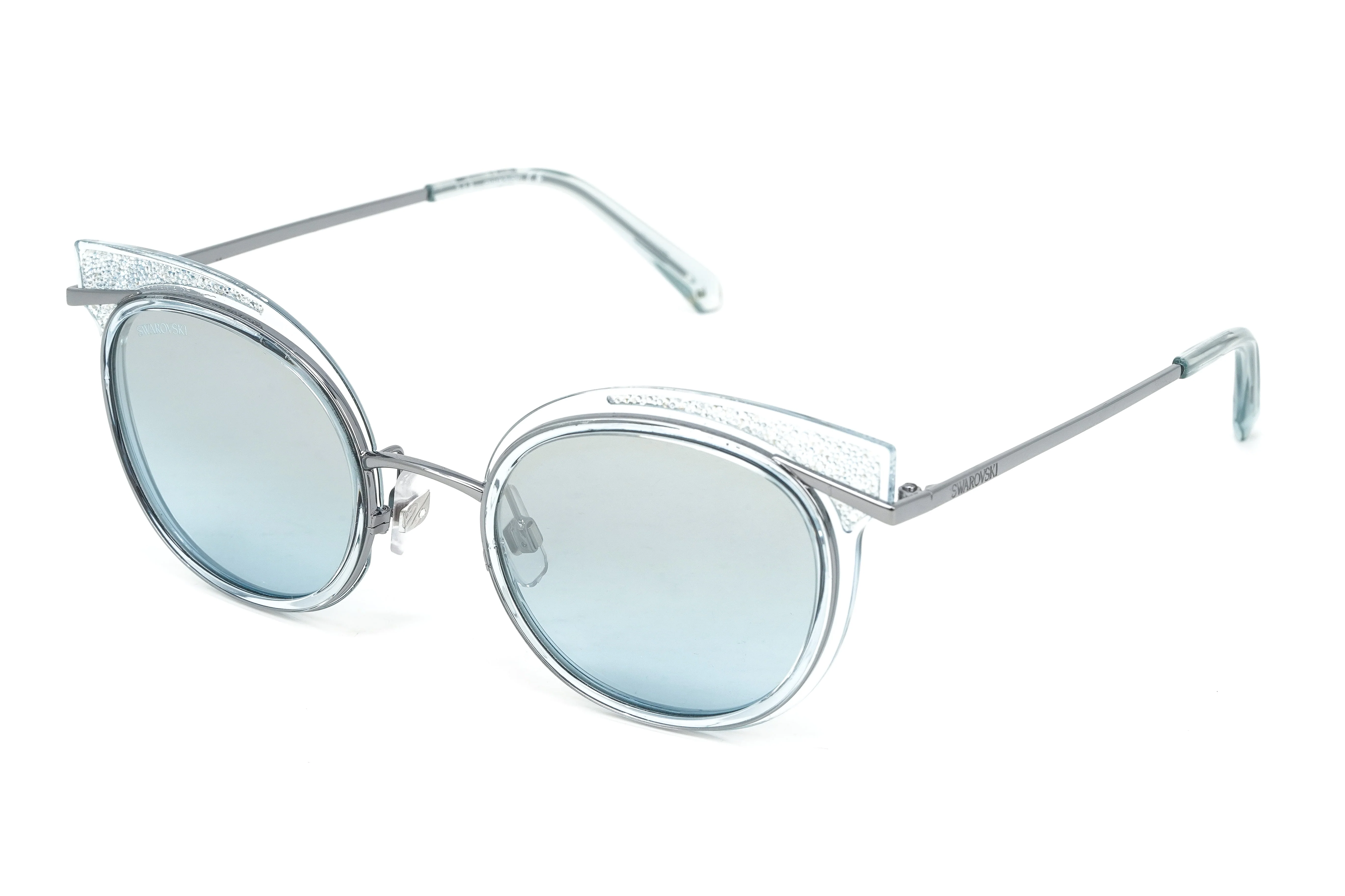 Swarovski Women's Sunglasses Round Cat Eye Translucent - Image 2