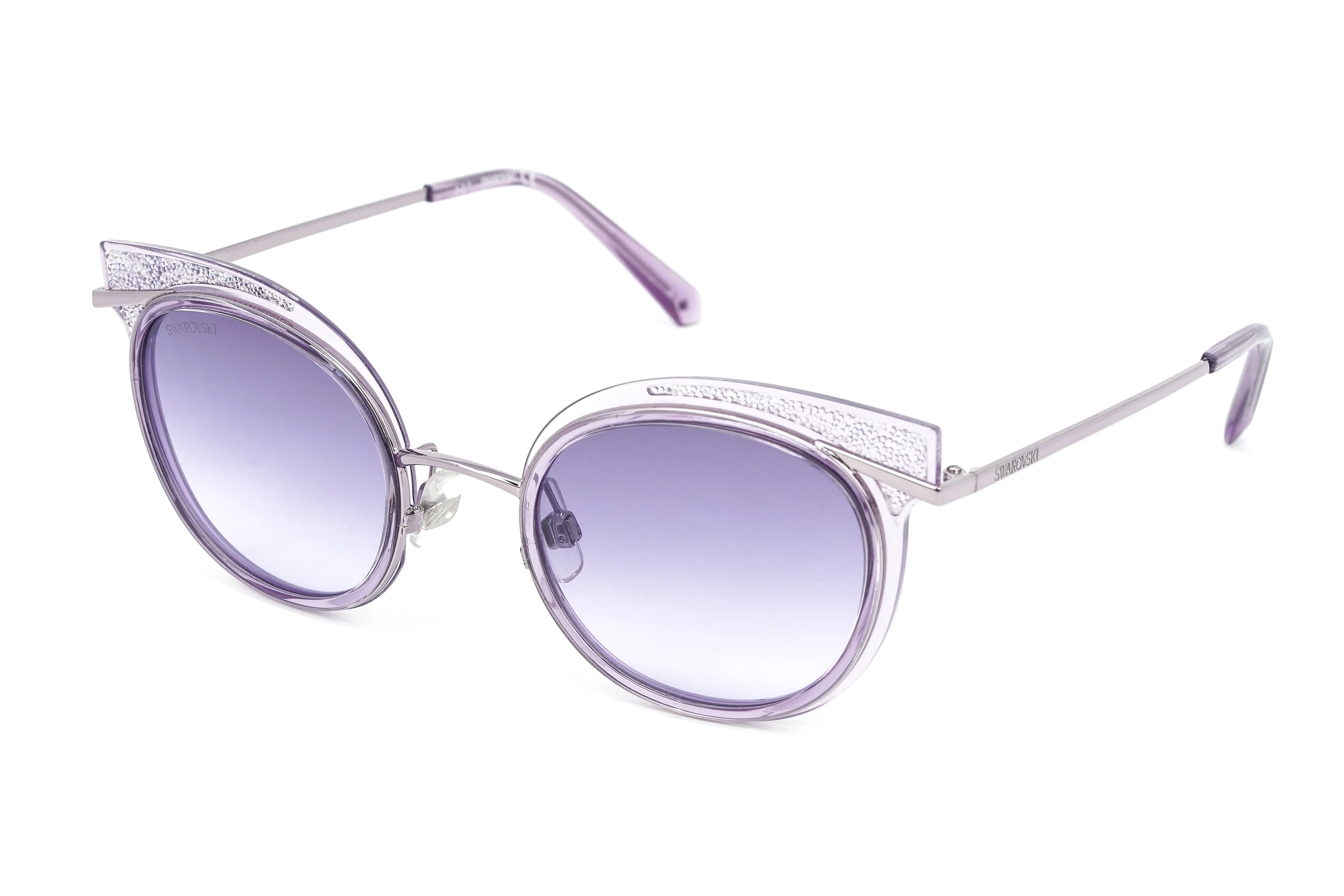 Swarovski Women's Sunglasses Round Cat Eye Violet - Image 2